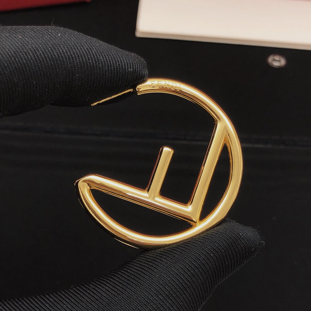 yellow brass Hook Earrings for women - alternate angle view 3