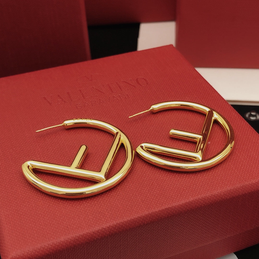 yellow brass Hook Earrings for women - alternate angle view 6