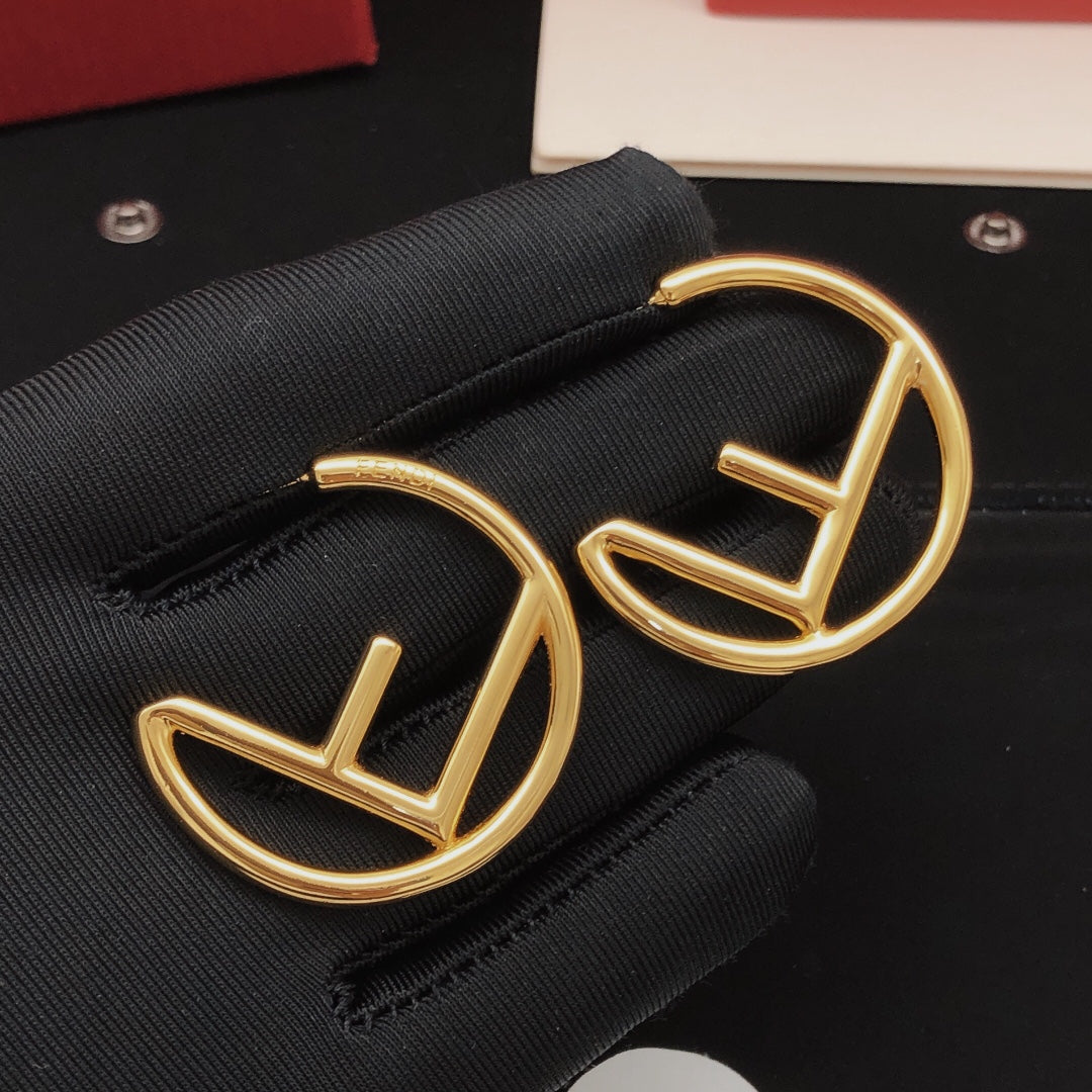 yellow brass Hook Earrings for women - product detail view