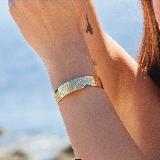 gold moon Bangle for women - alternate angle view 9