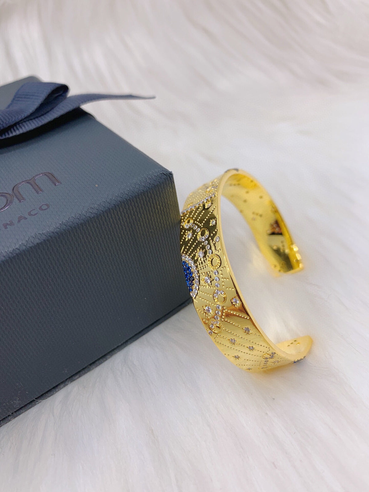 gold moon Bangle for women - alternate angle view 2