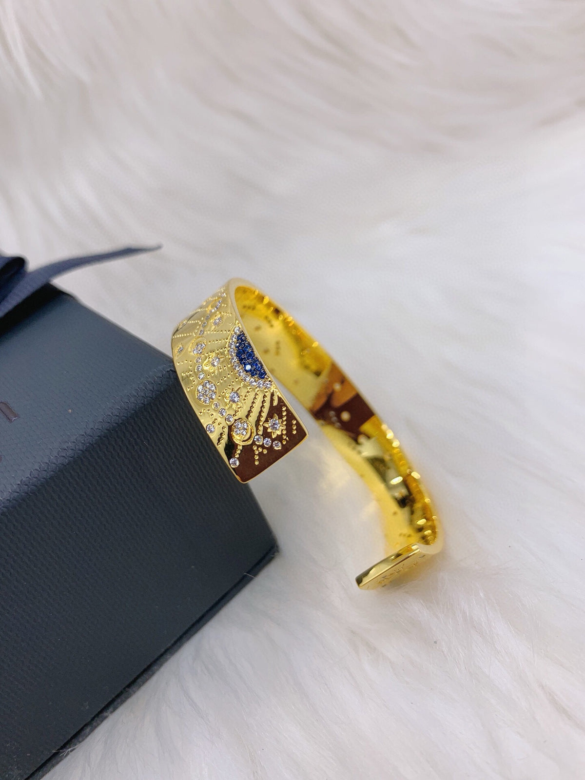 gold moon Bangle for women - alternate angle view 3