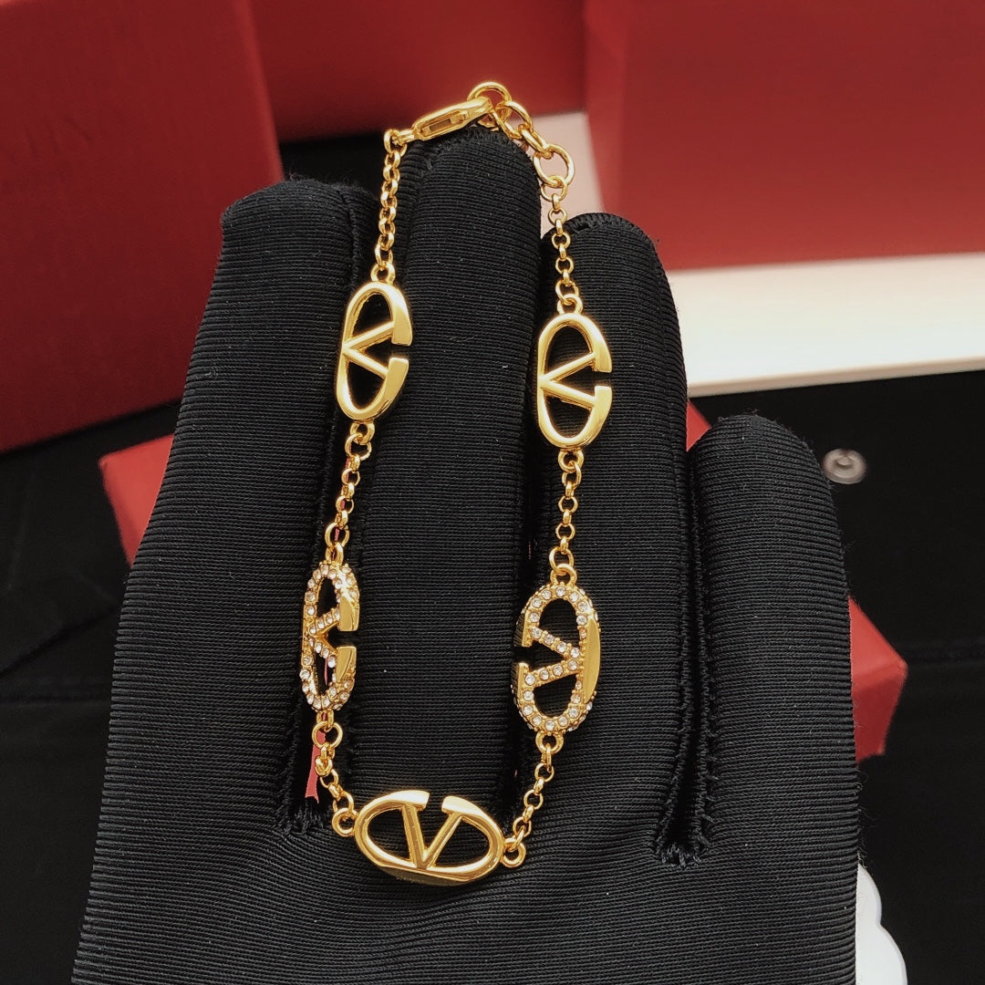 gold brass Bracelet for women - alternate angle view 3