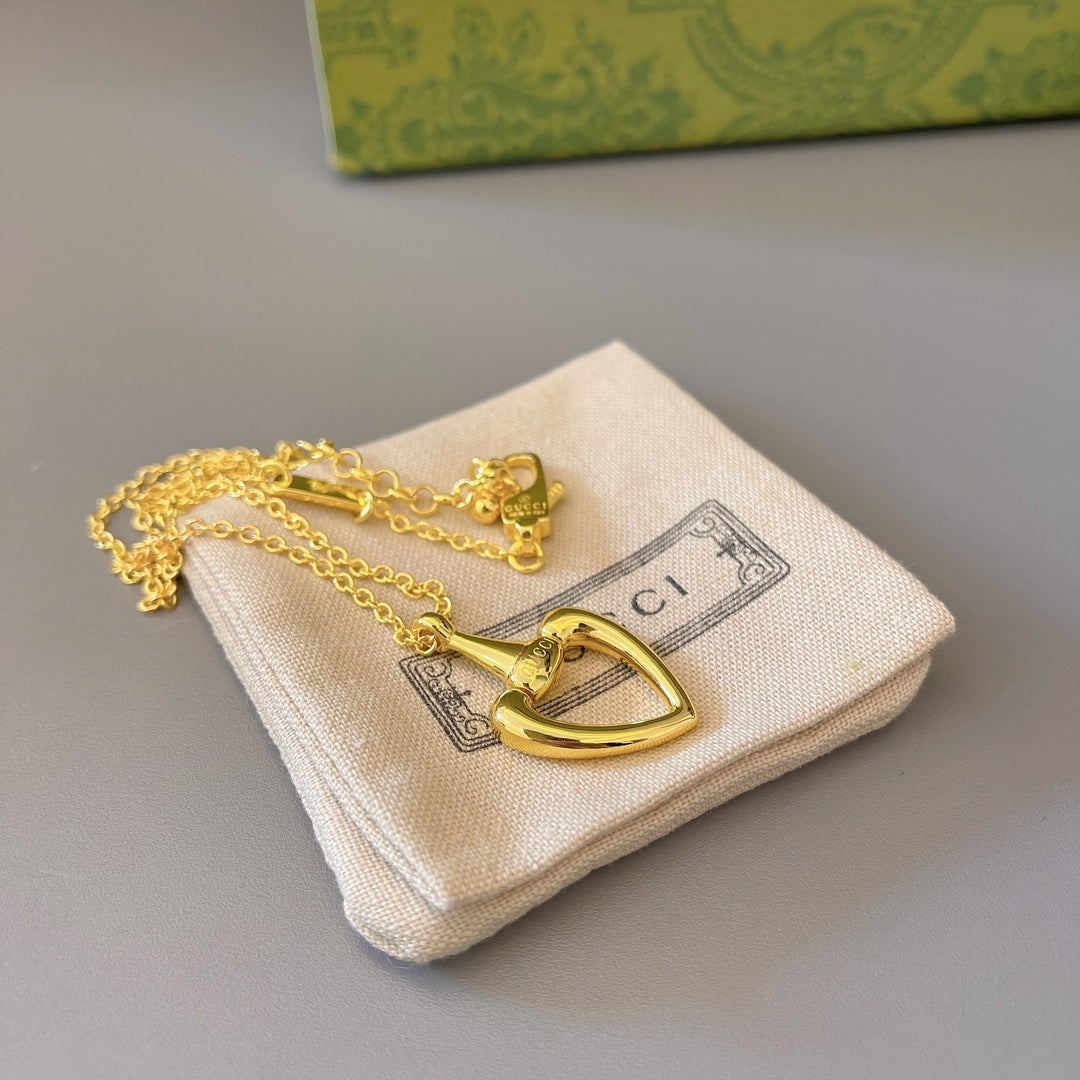 gold heart Pendant for men - alternate angle view 6