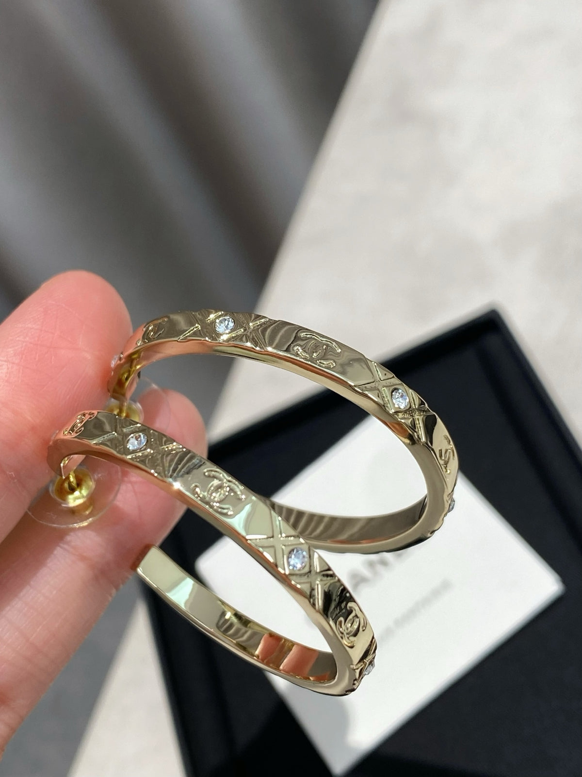 light gold crystal double c fashion accessory for kids - alternate angle view 6