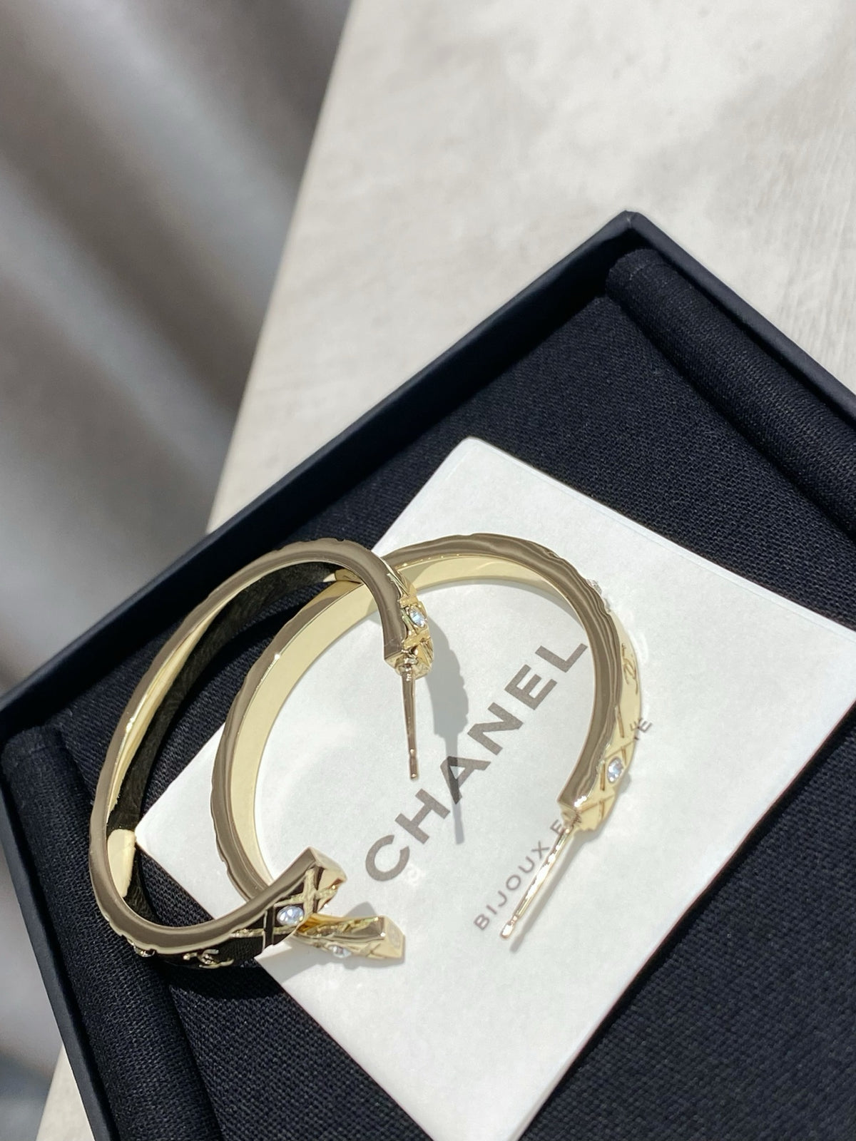 light gold crystal double c fashion accessory for kids - alternate angle view 4