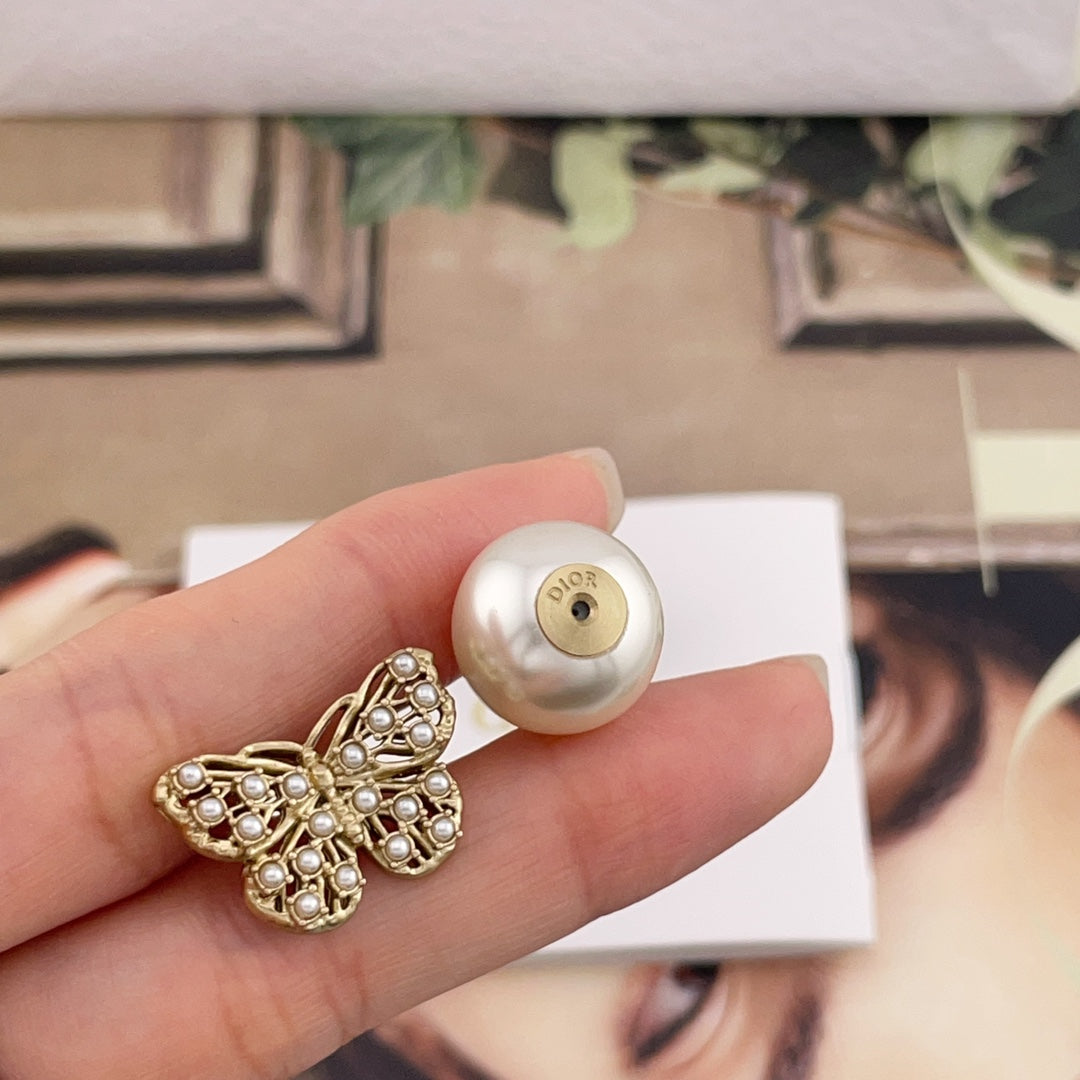 purple brass butterfly Stud Earrings for women - alternate angle view 8