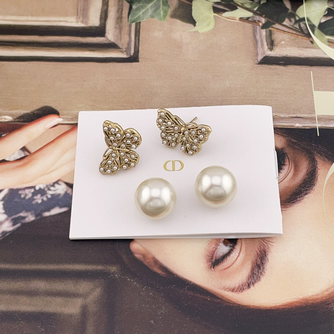 purple brass butterfly Stud Earrings for women - alternate angle view 7