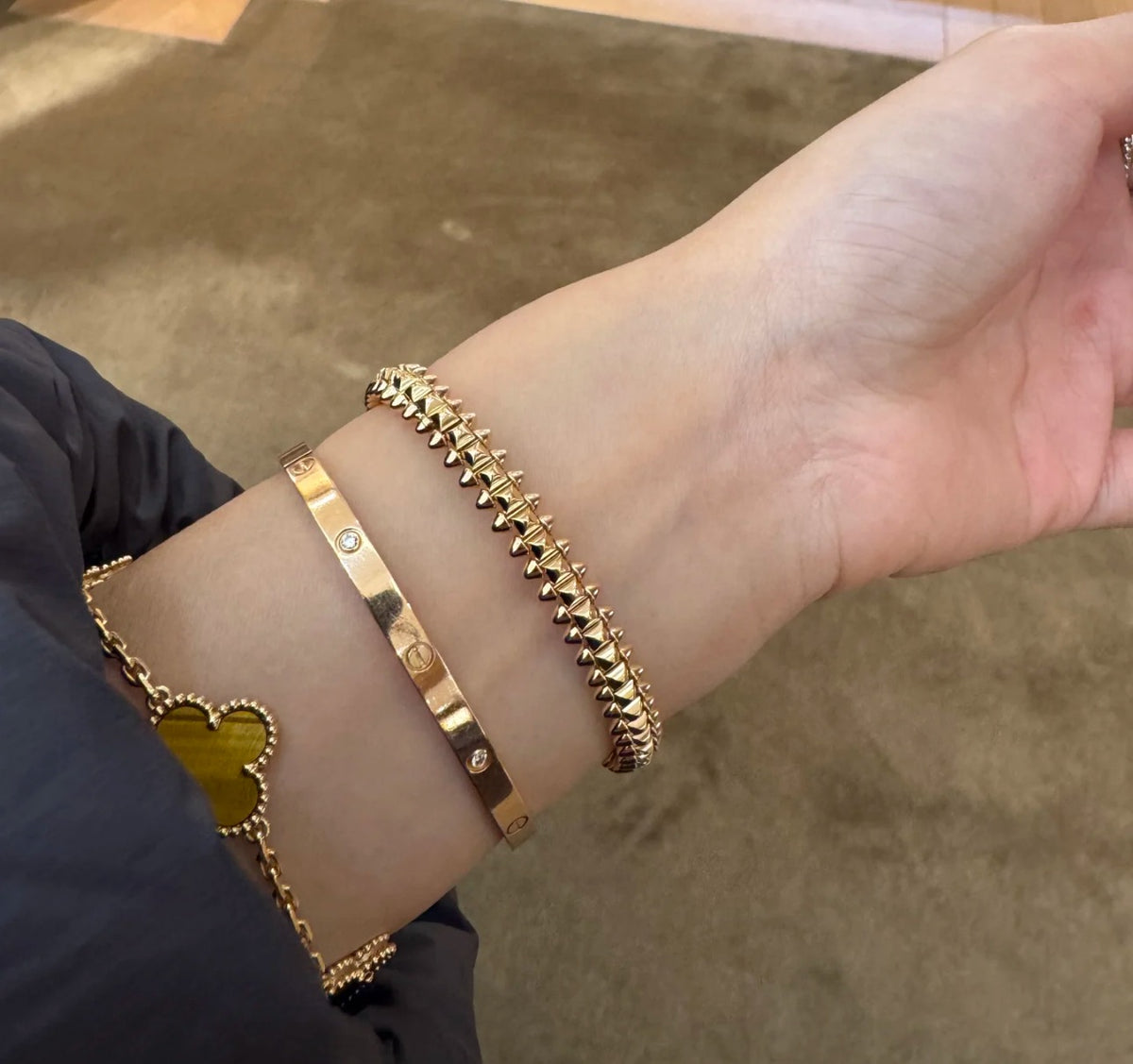 rose gold rose Bangle for women - alternate angle view 3
