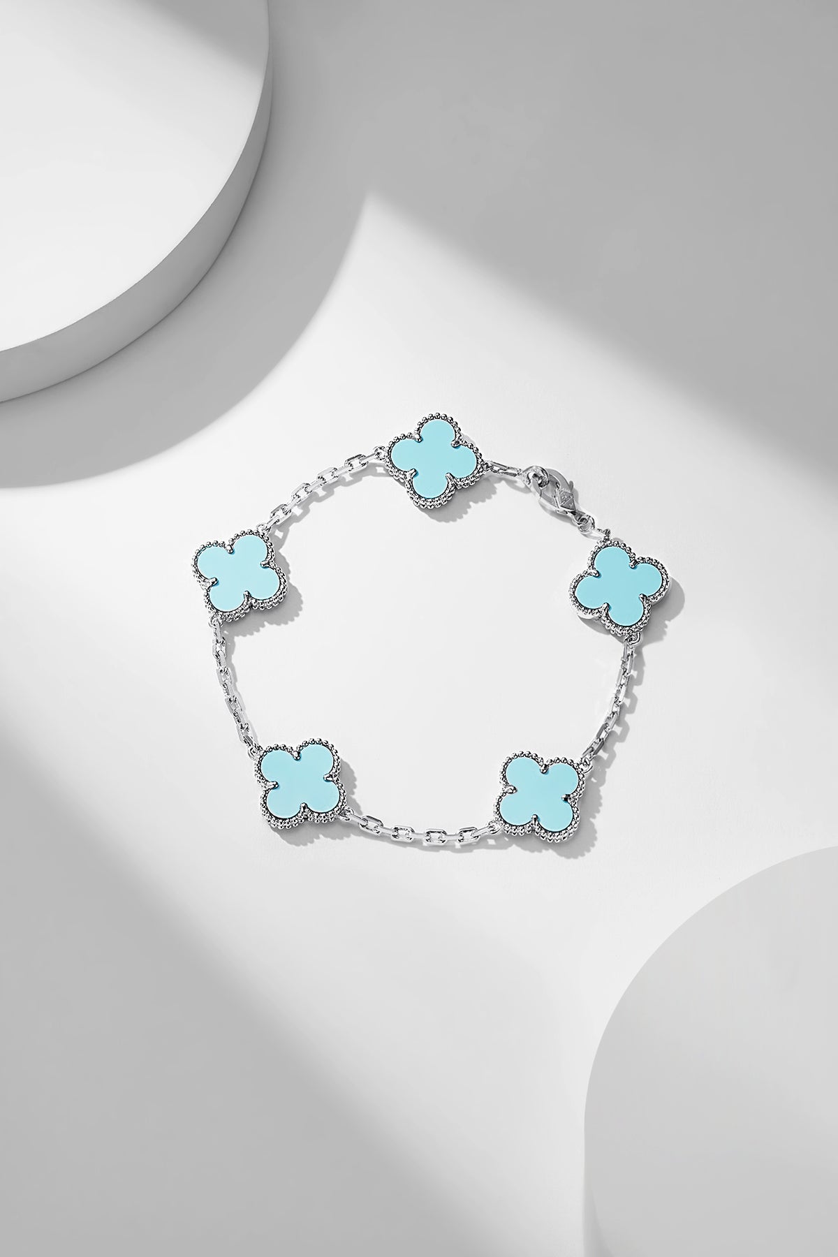 green stone floral Bracelet for women - product detail view