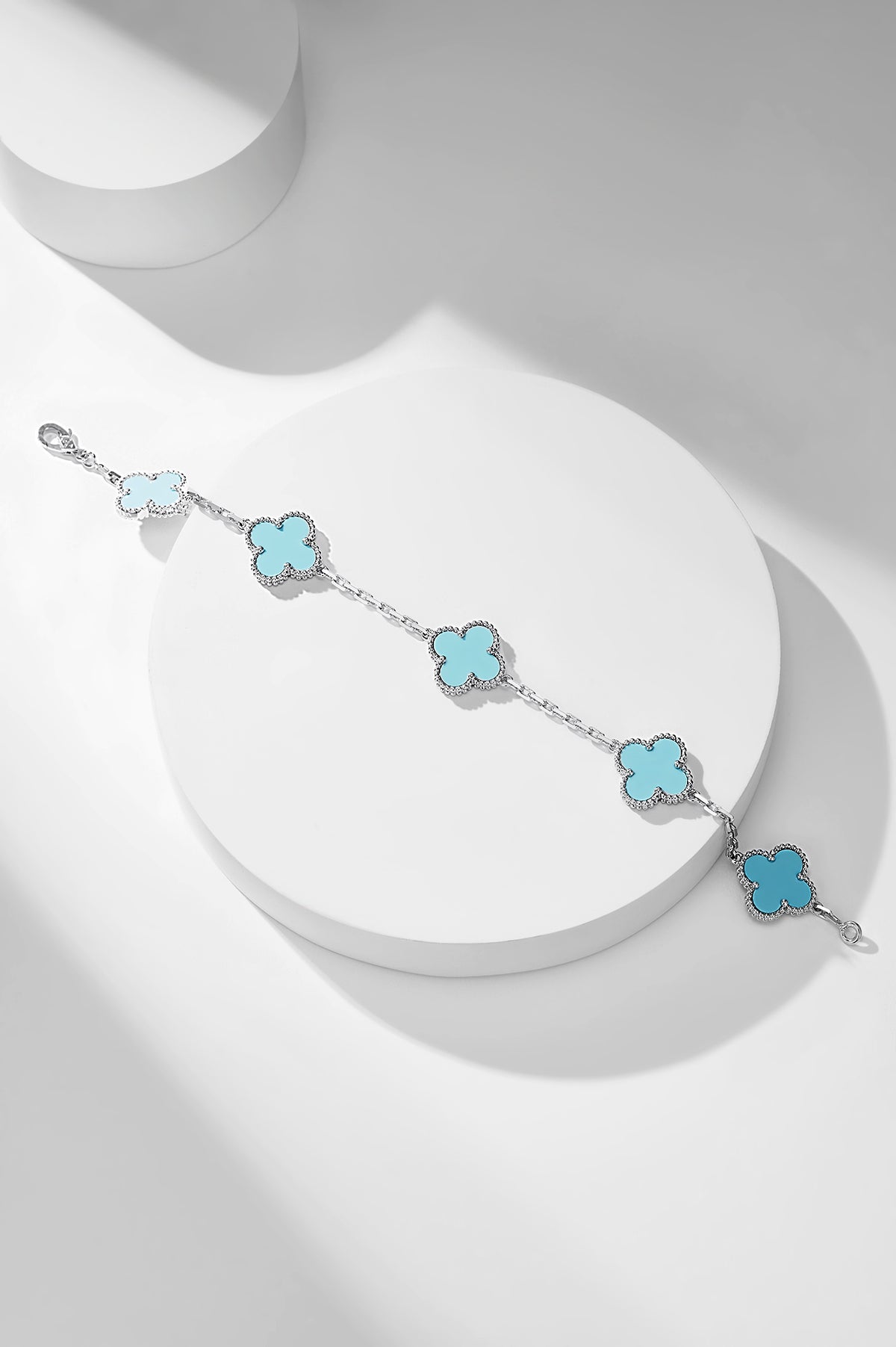 green stone floral Bracelet for women - alternate angle view 2