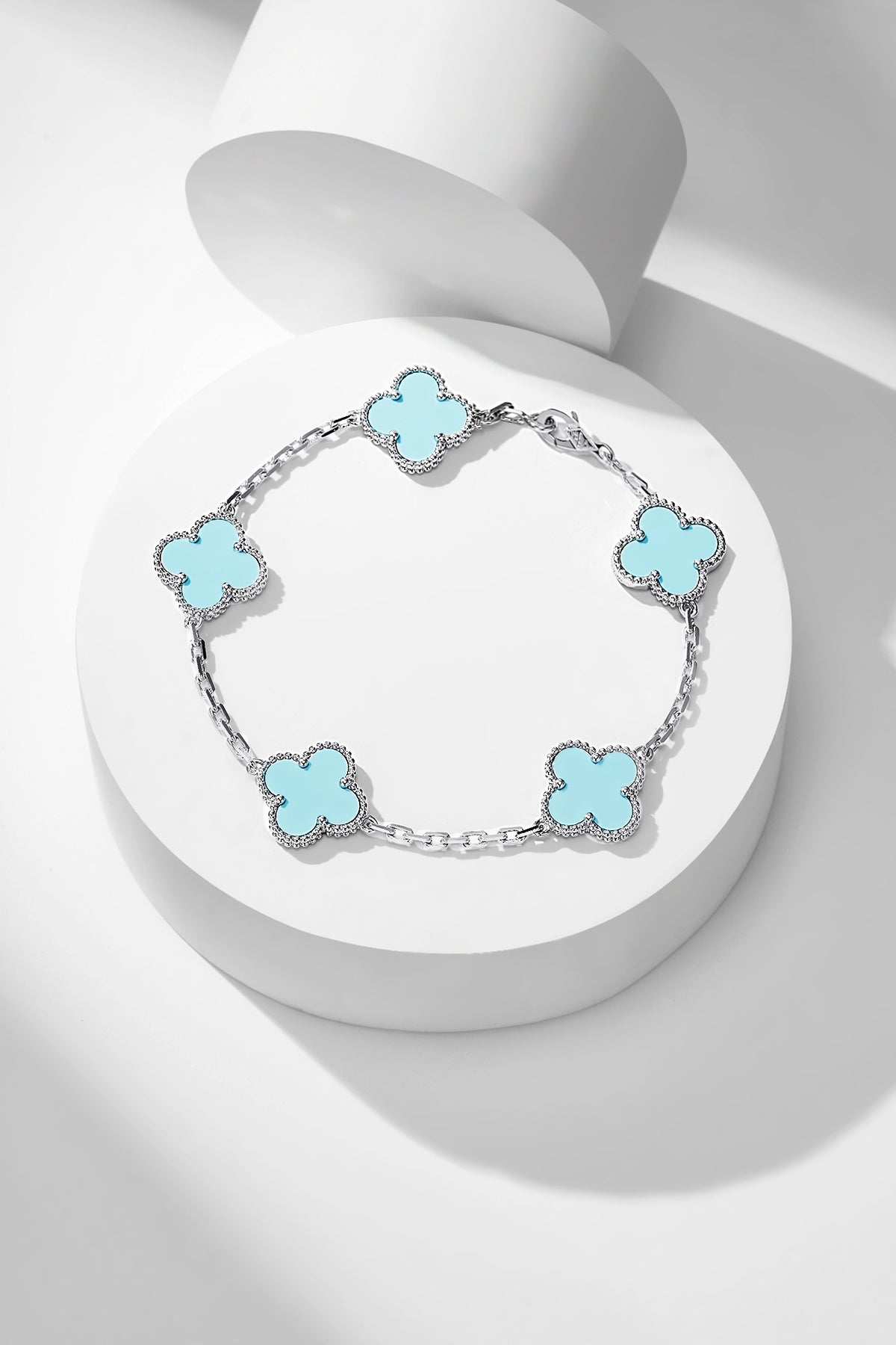 green stone floral Bracelet for women - alternate angle view 3