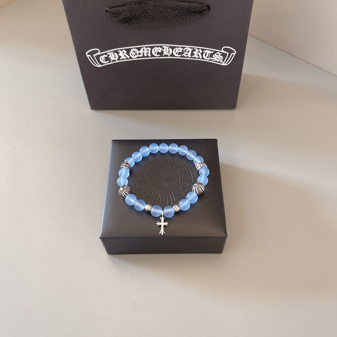 silver couple Bracelet for men - product detail view