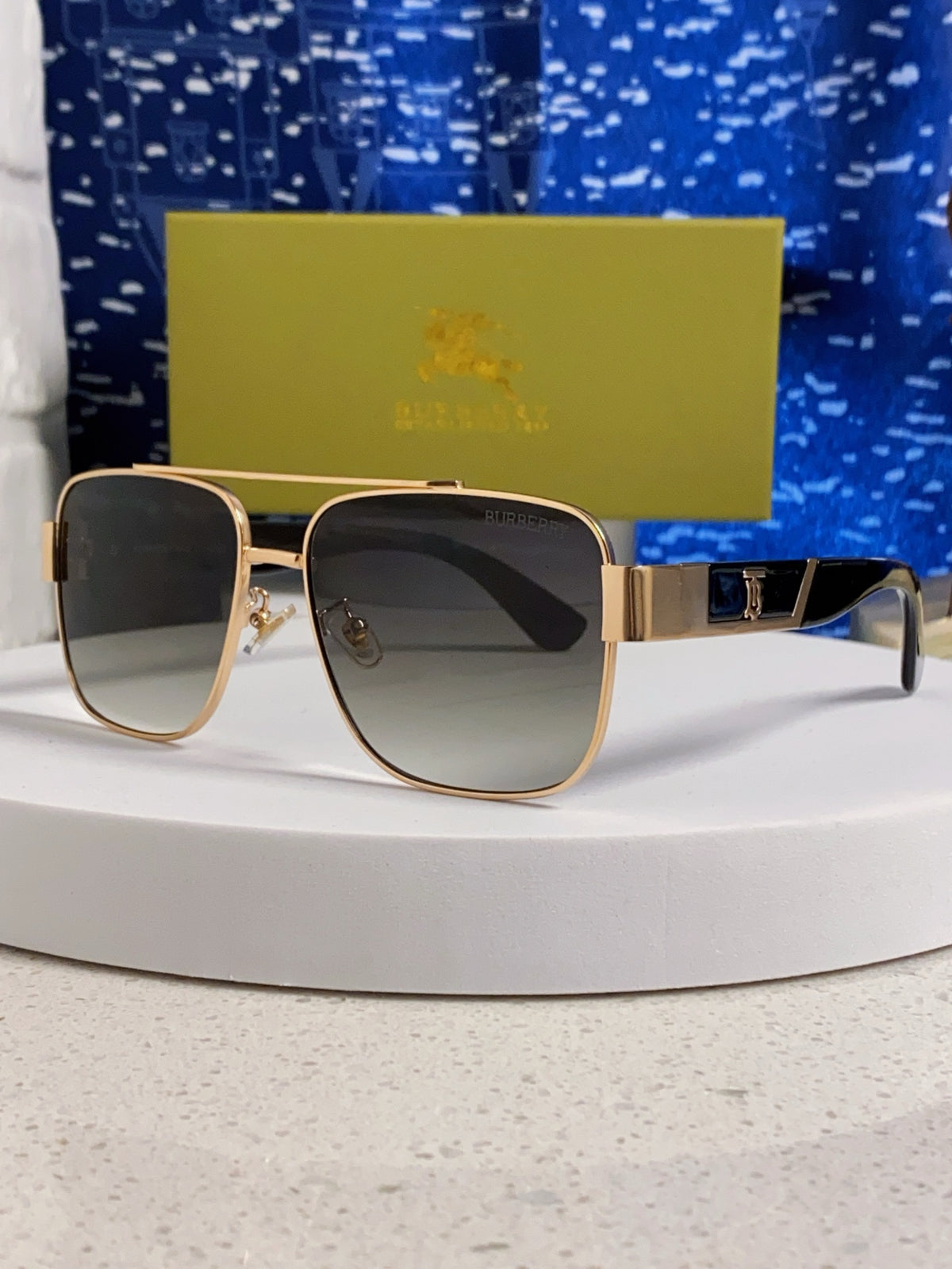 purple metal sun Sunglasses for men - product detail view