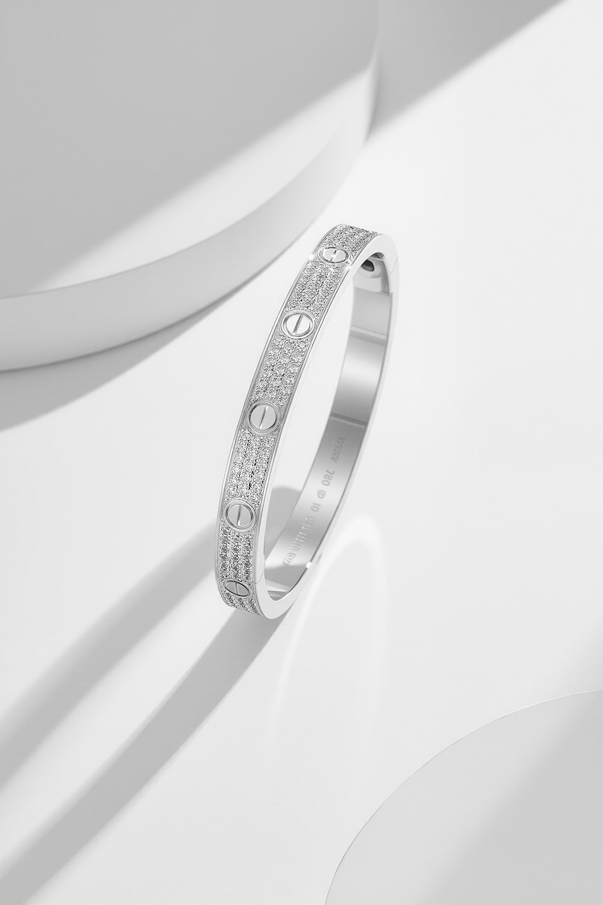 gold crystal unique Bangle for women - product detail view
