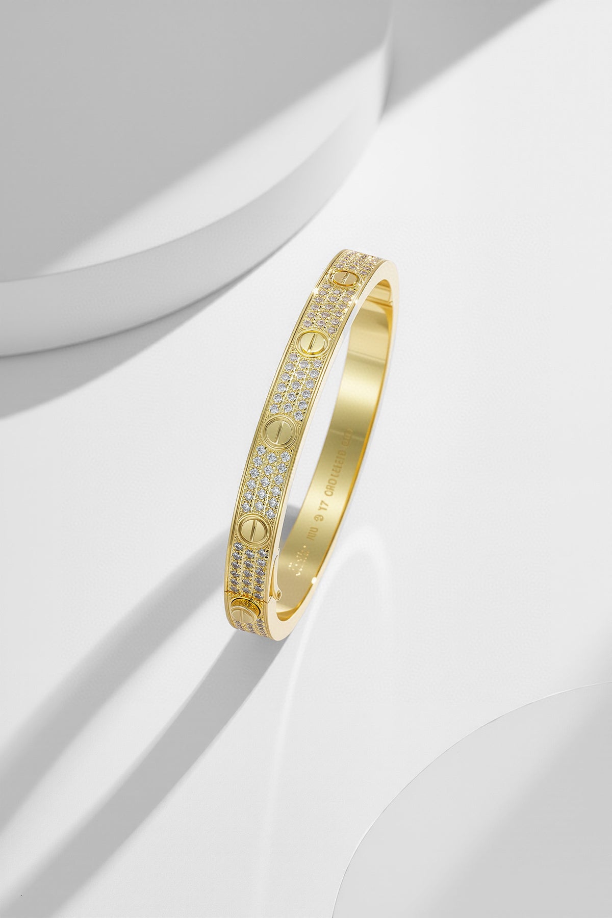 gold crystal unique Bangle for women - alternate angle view 5