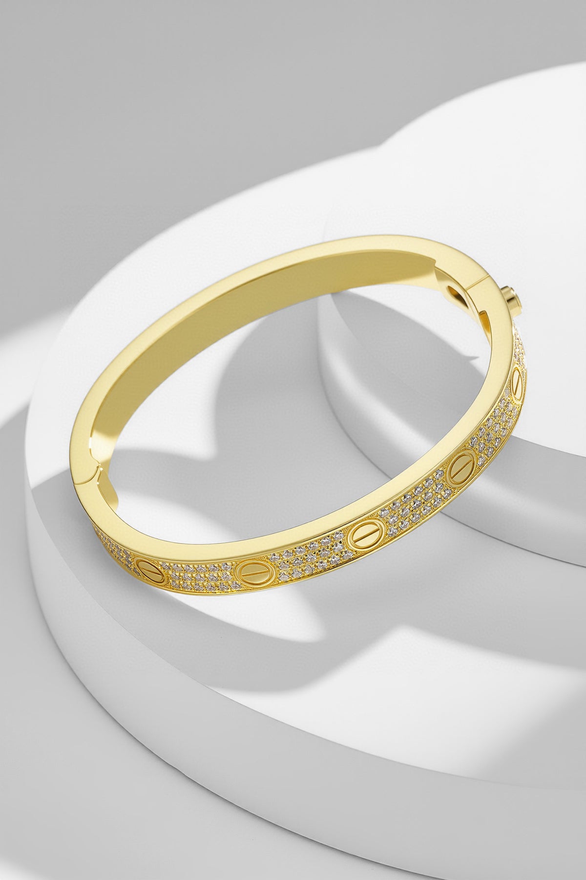 gold crystal unique Bangle for women - alternate angle view 8