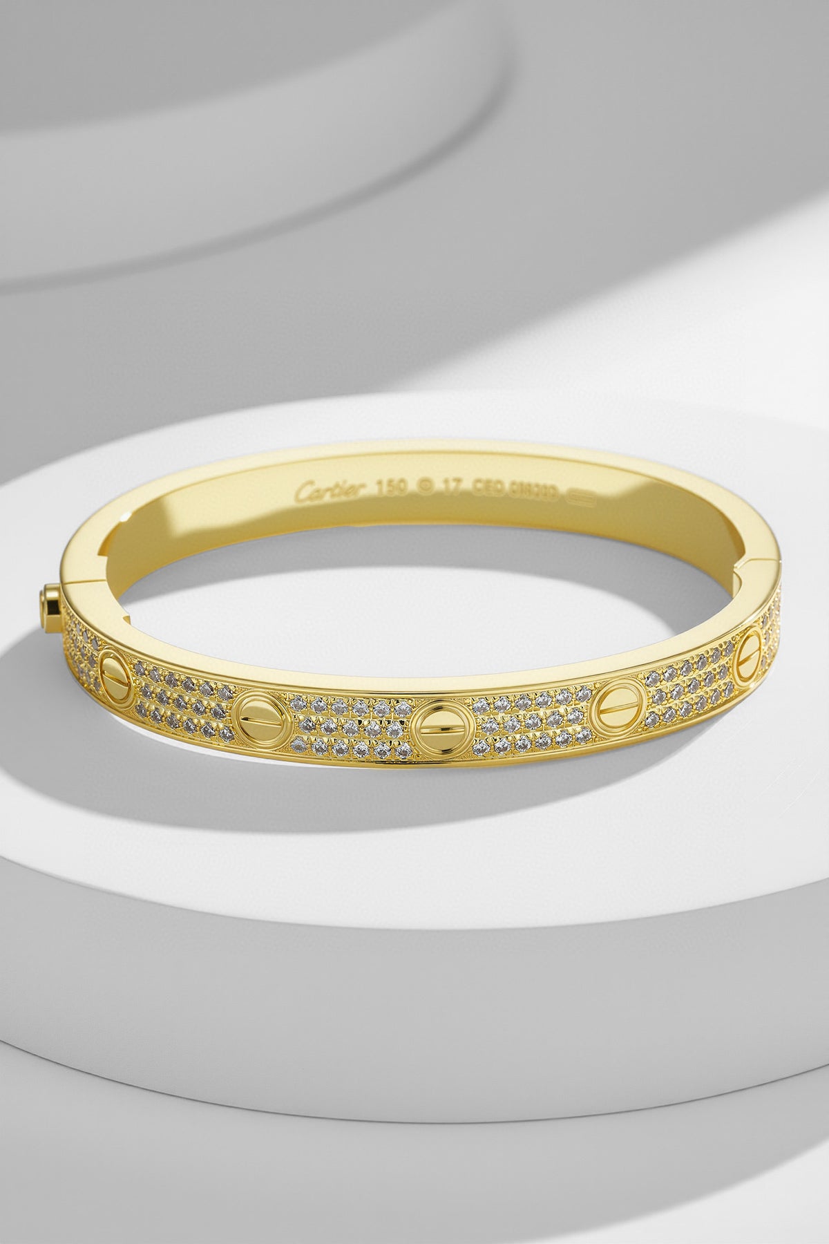 gold crystal unique Bangle for women - alternate angle view 6