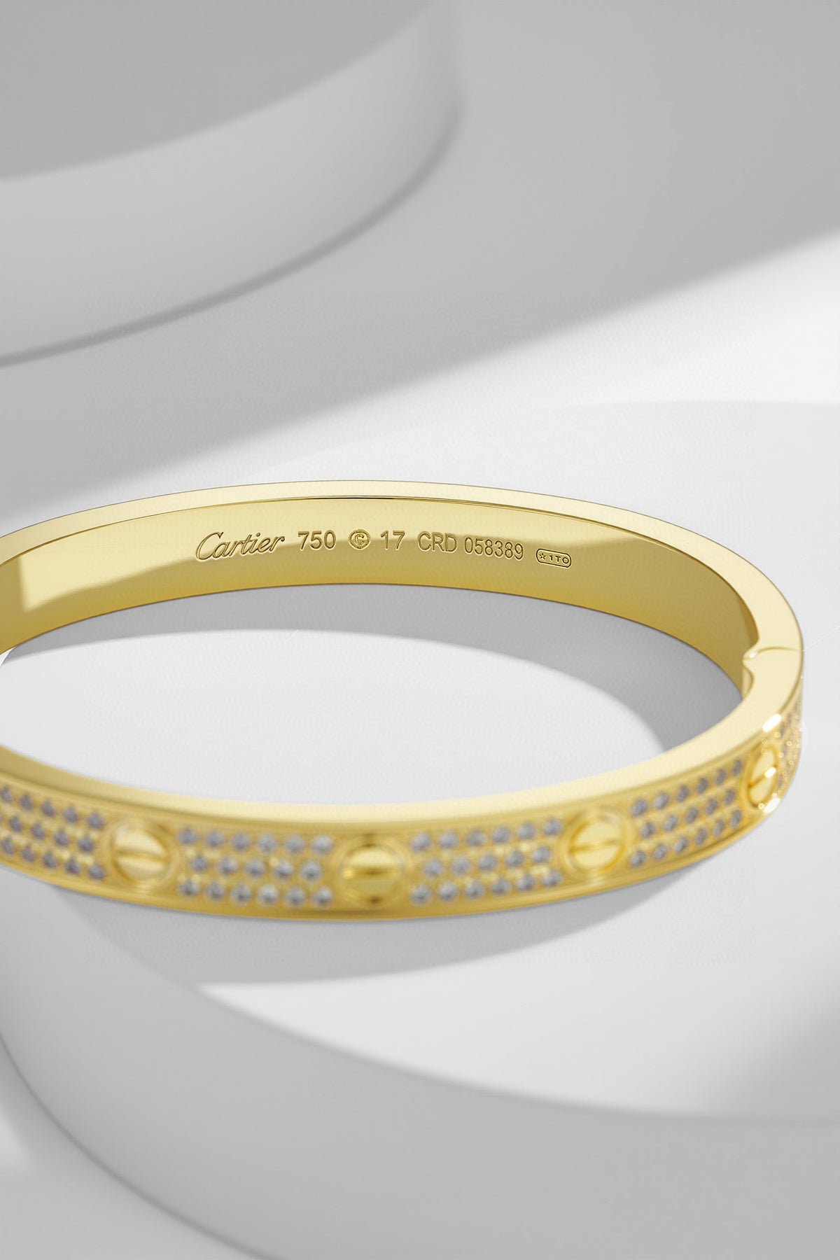 gold crystal unique Bangle for women - alternate angle view 7