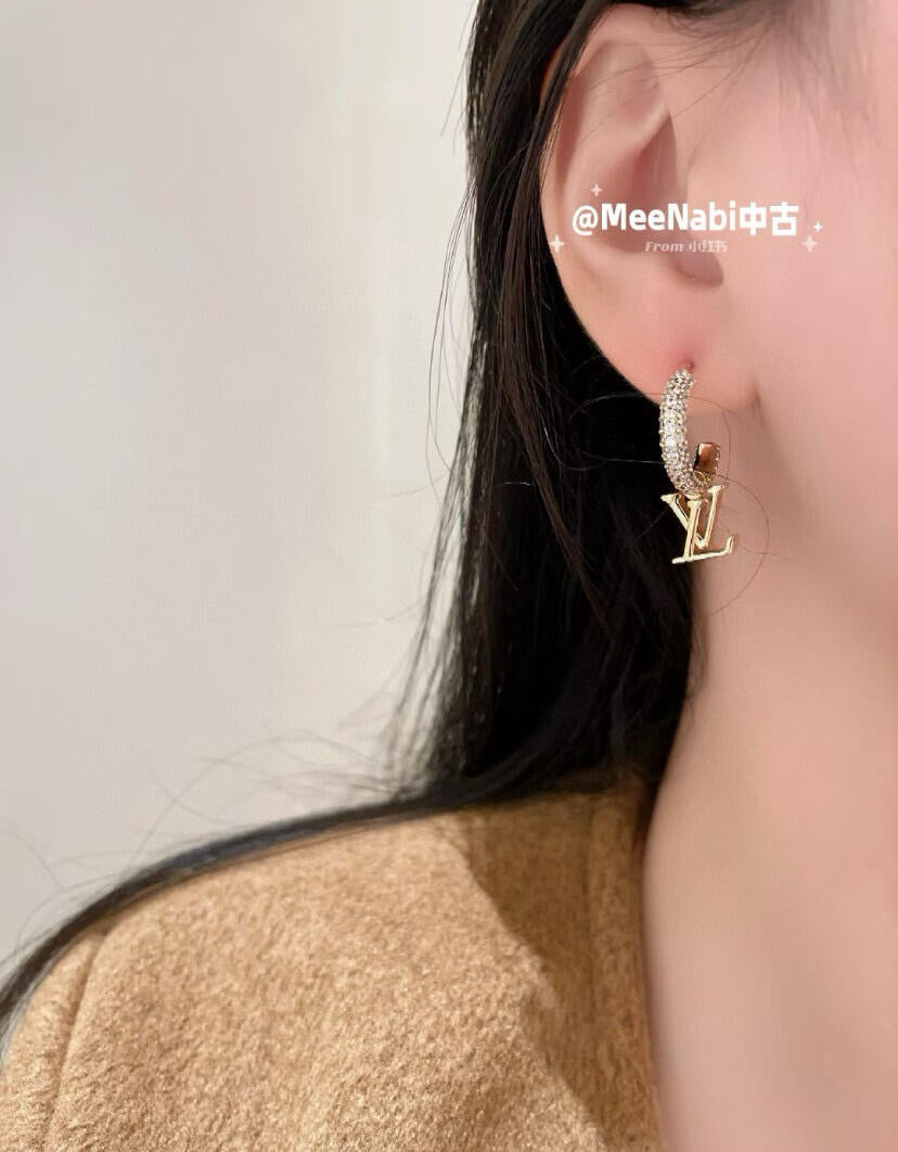 yellow brass Hook Earrings for women - alternate angle view 7