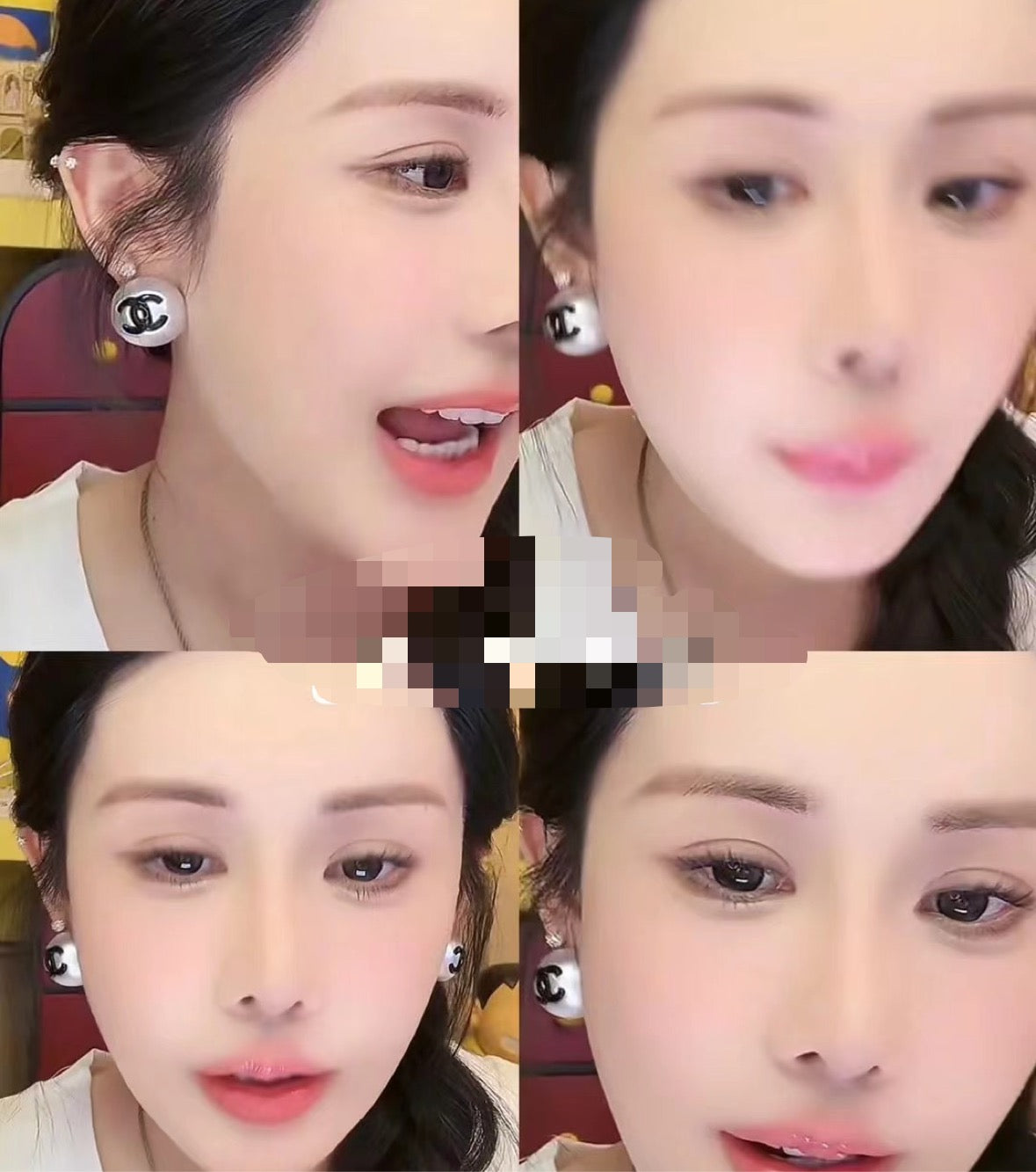 pink pearl Stud Earrings for women - alternate angle view 8