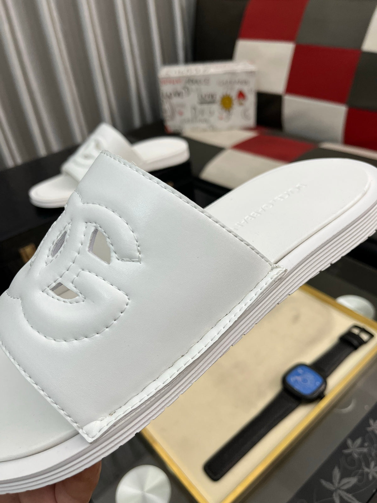 Dolce & Gabbana DG Men's PVC Slides with Molded TPU Sole