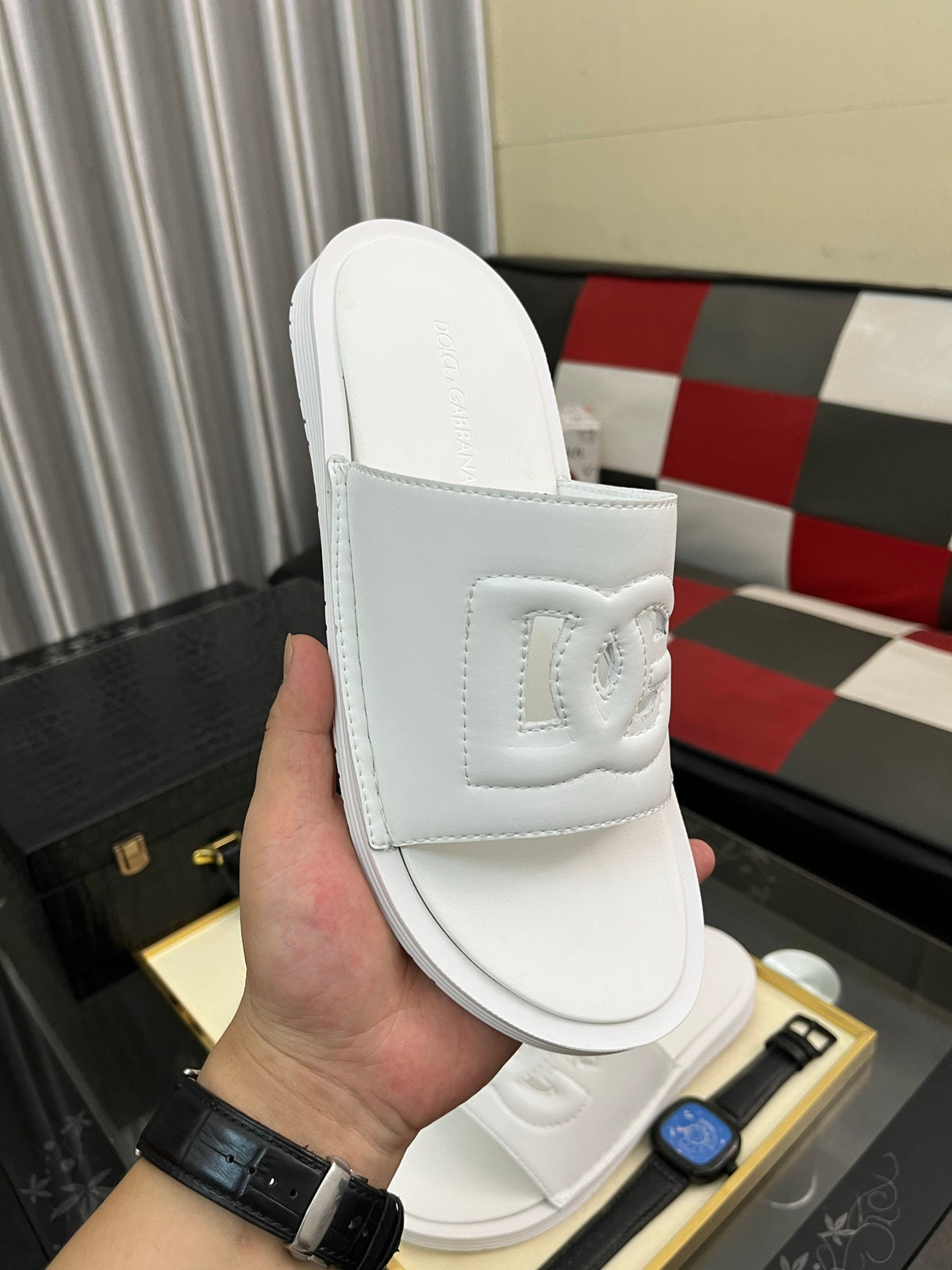 Dolce & Gabbana DG Men's PVC Slides with Molded TPU Sole