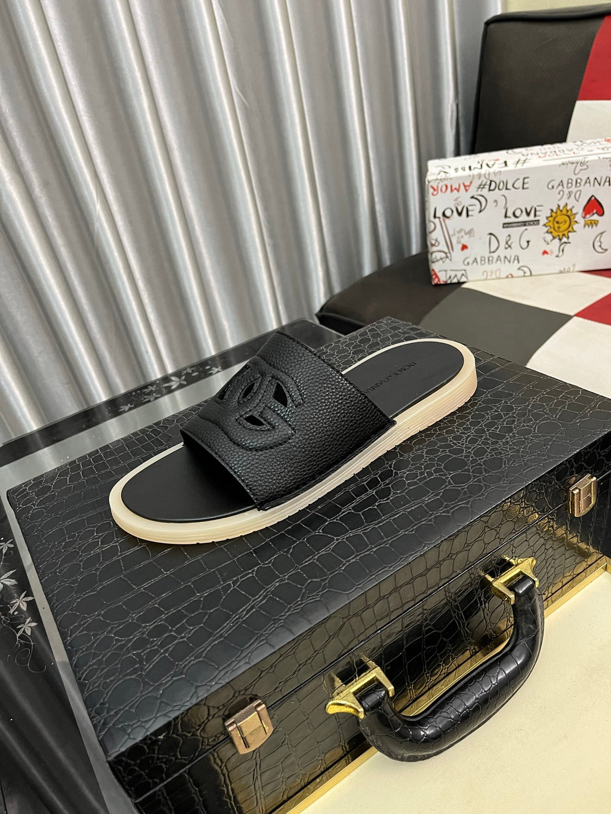 Dolce & Gabbana DG Men's PVC Slides with Molded TPU Sole