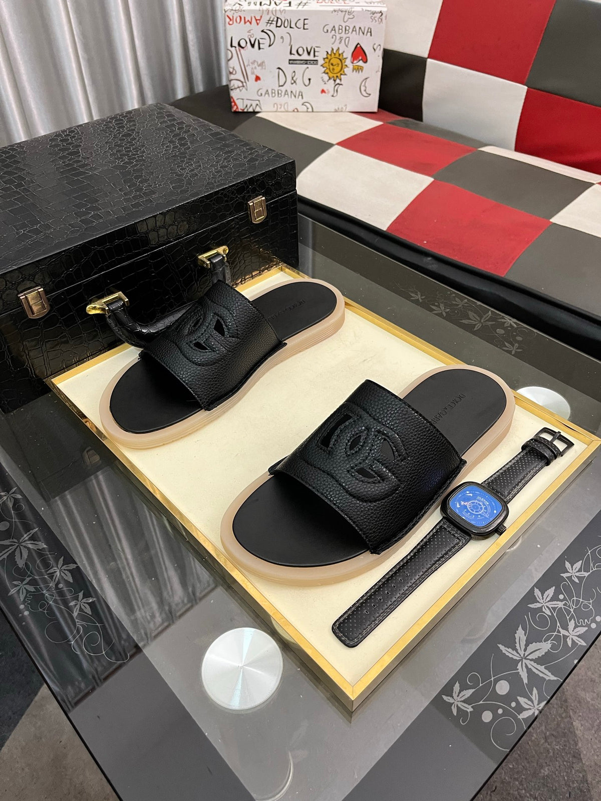 Dolce & Gabbana DG Men's PVC Slides with Molded TPU Sole