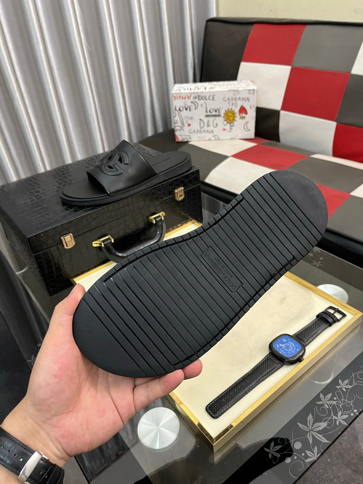 Dolce & Gabbana DG Men's PVC Slides with Molded TPU Sole