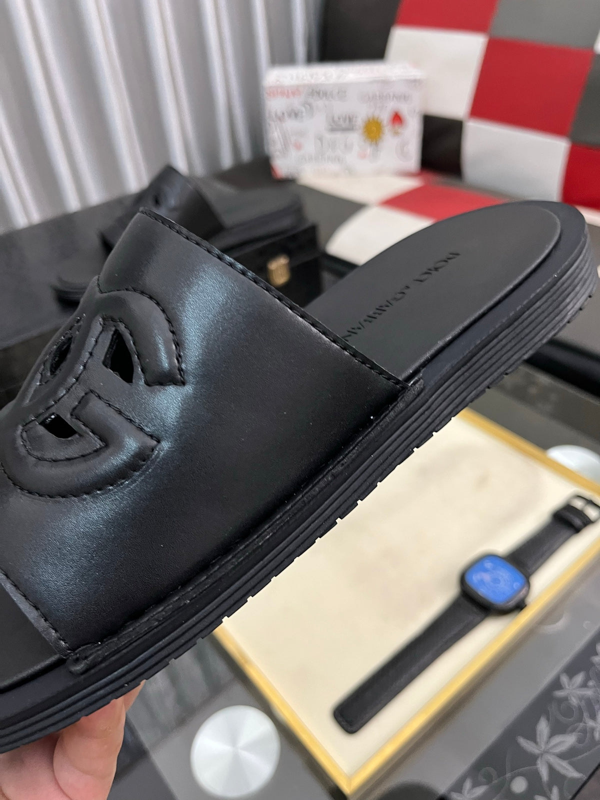 Dolce & Gabbana DG Men's PVC Slides with Molded TPU Sole