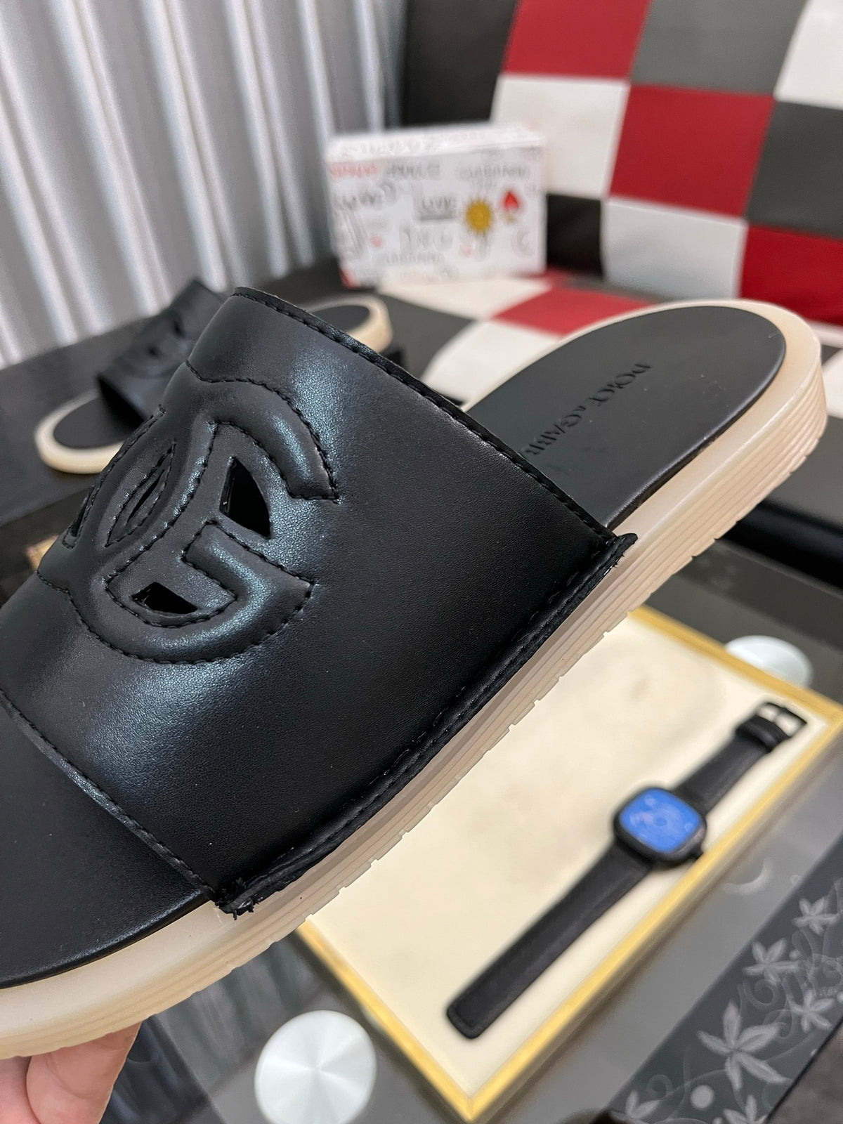 Dolce & Gabbana DG Men's PVC Slides with Molded TPU Sole