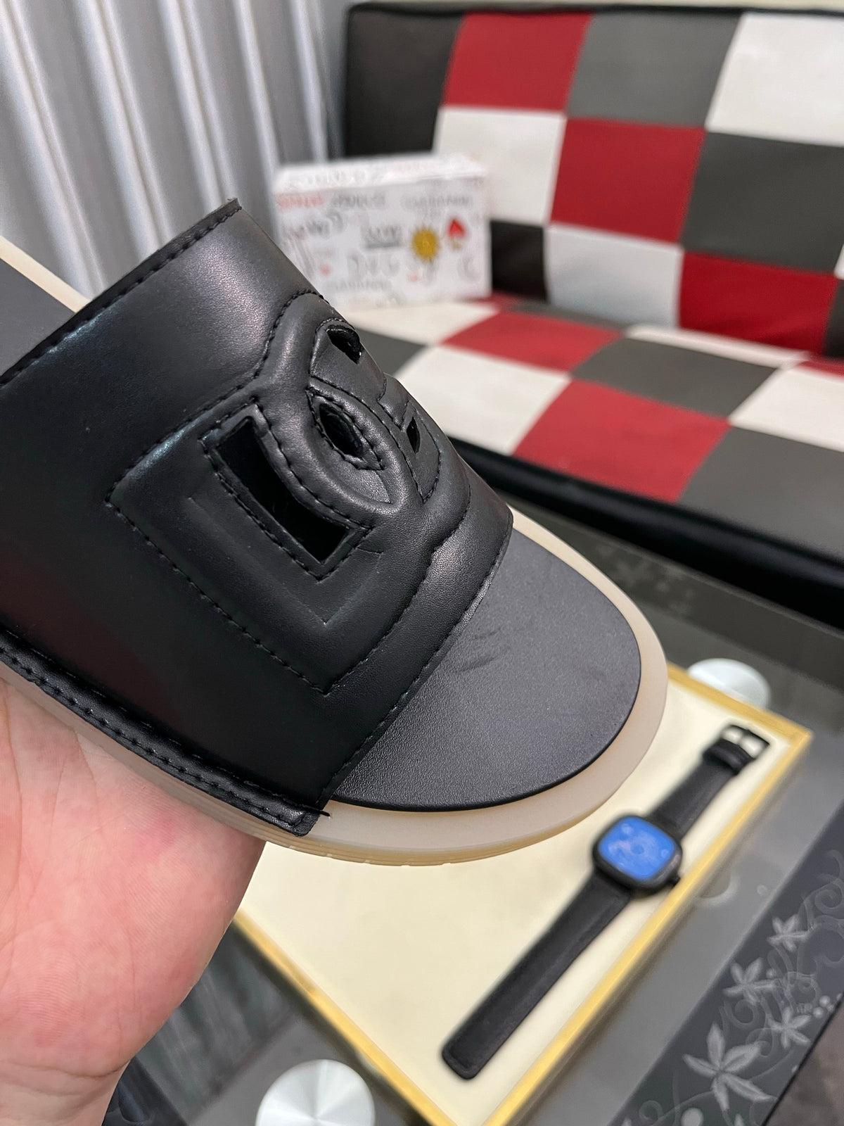 Dolce & Gabbana DG Men's PVC Slides with Molded TPU Sole