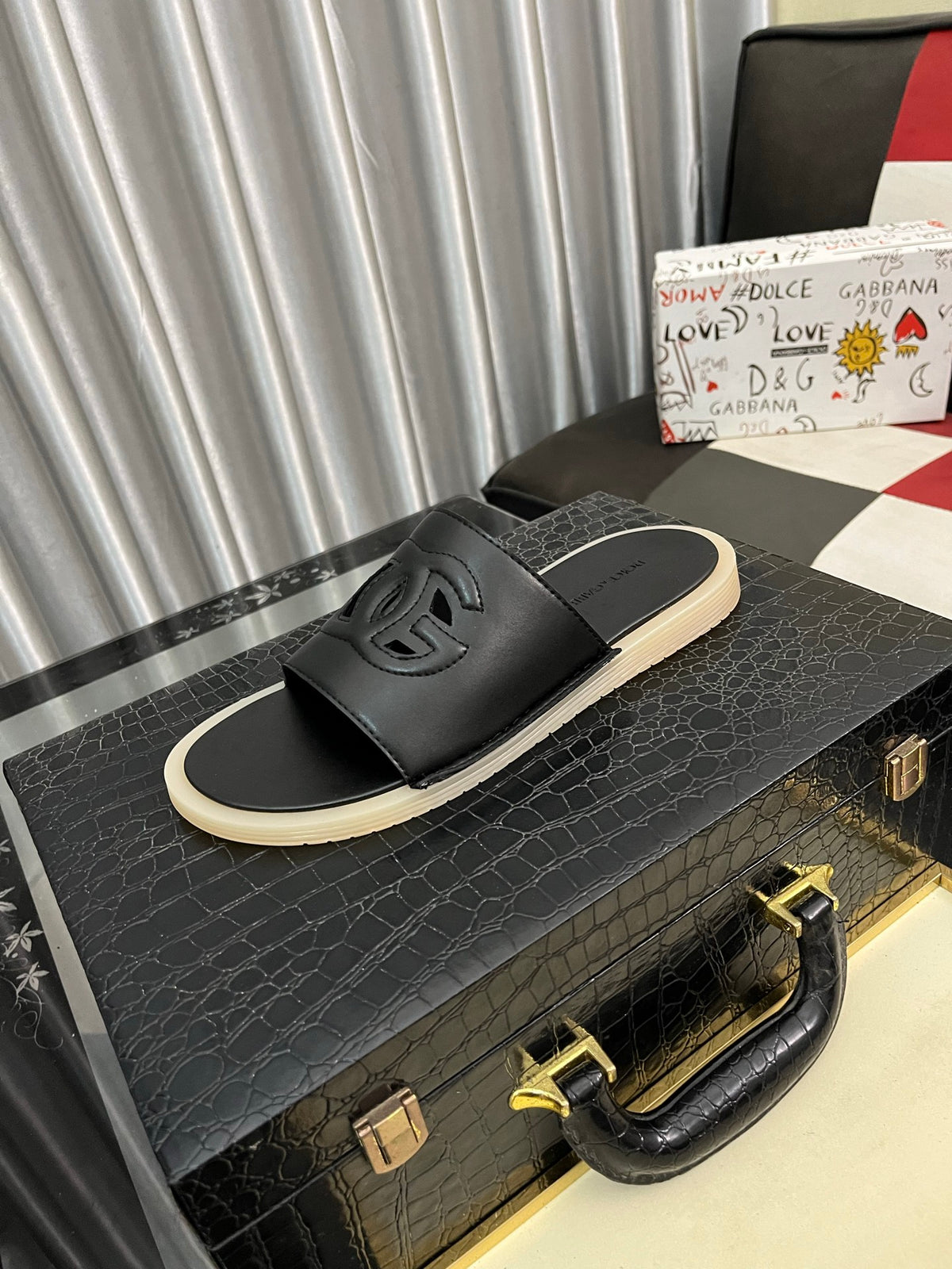 Dolce & Gabbana DG Men's PVC Slides with Molded TPU Sole