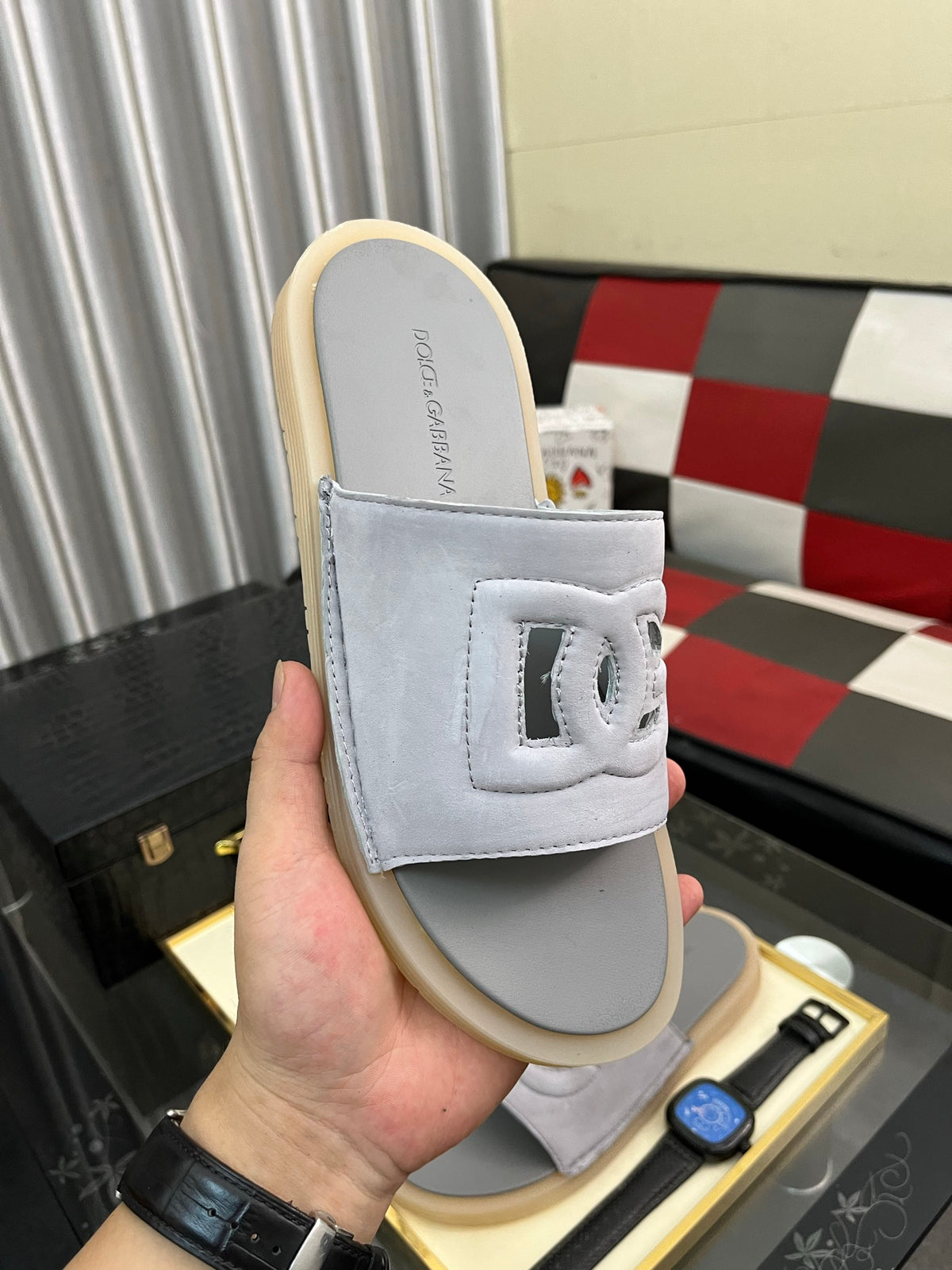 Dolce & Gabbana DG Men's PVC Slides with Molded TPU Sole