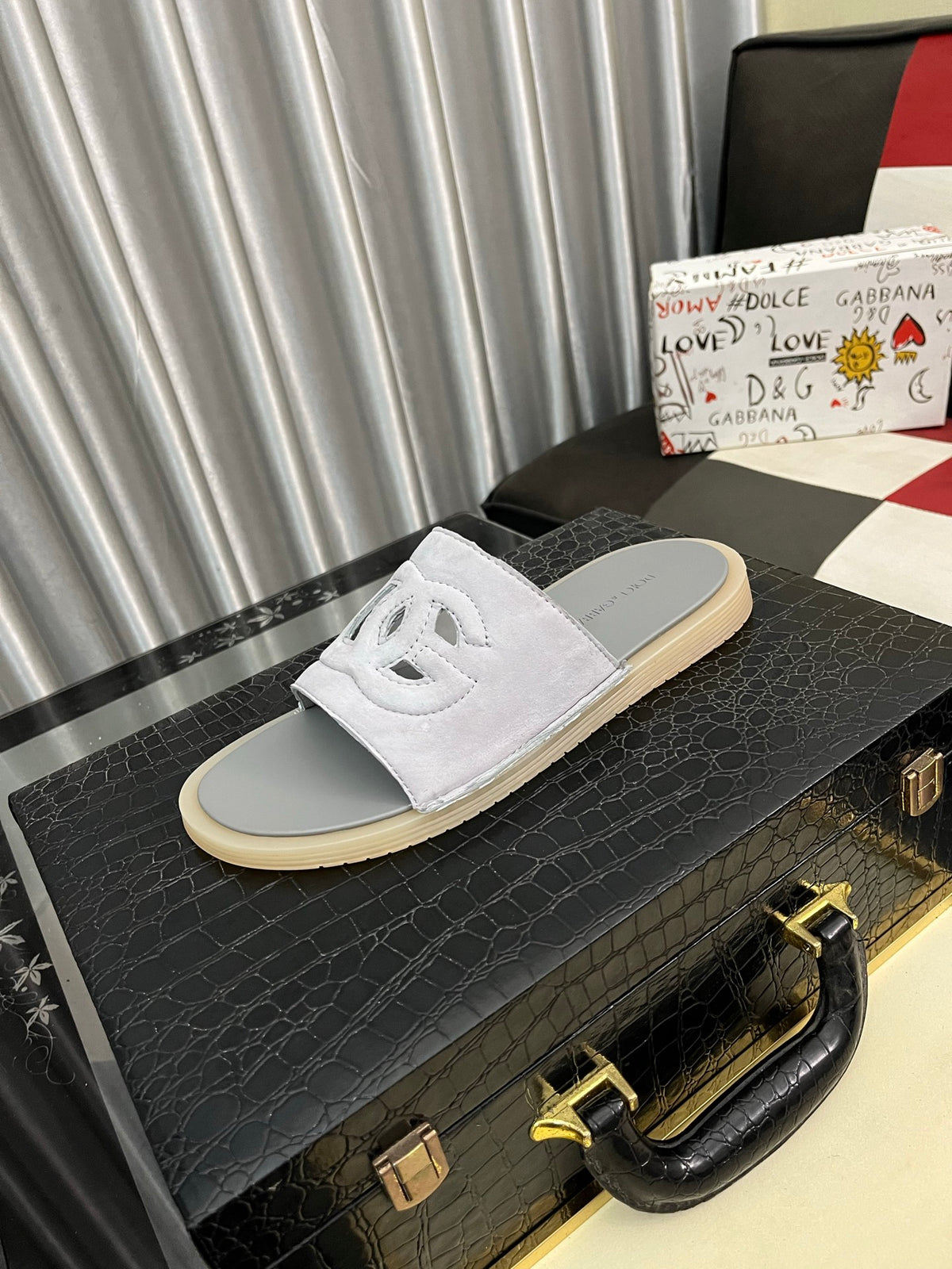 Dolce & Gabbana DG Men's PVC Slides with Molded TPU Sole