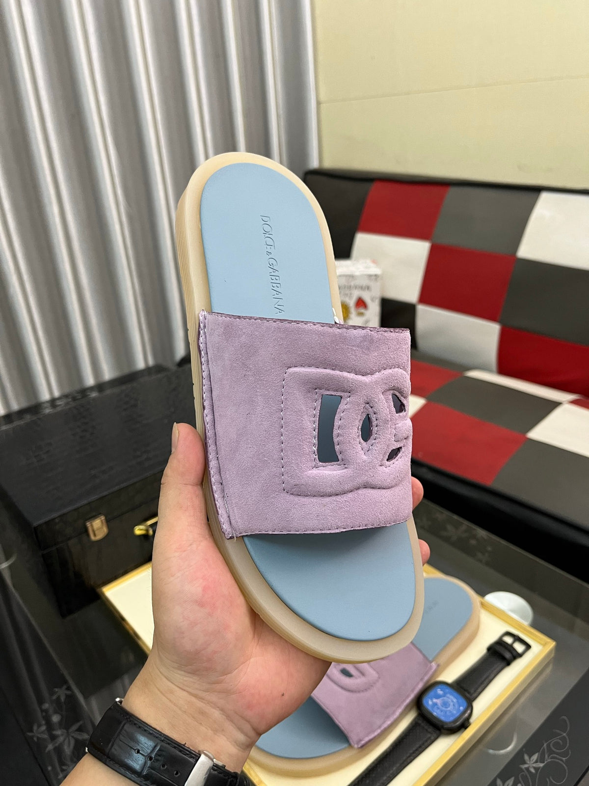 Dolce & Gabbana DG Men's PVC Slides with Molded TPU Sole