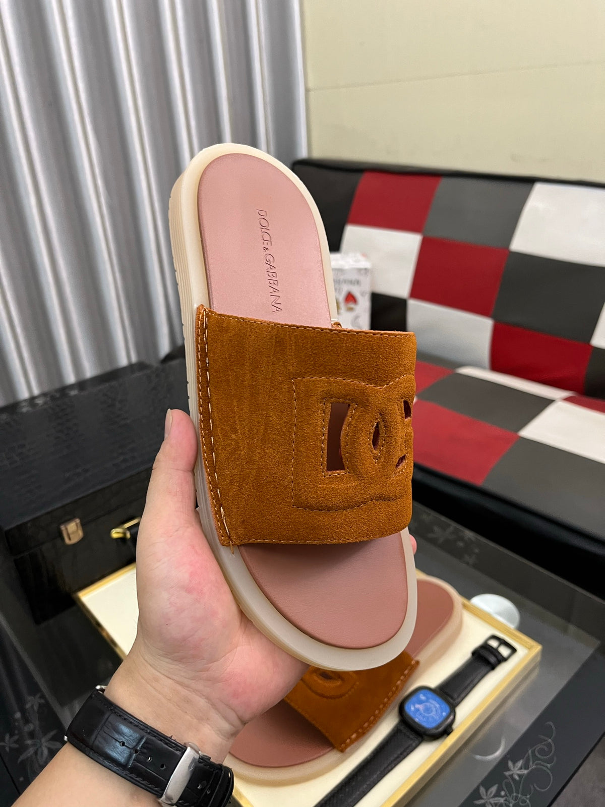 Dolce & Gabbana DG Men's PVC Slides with Molded TPU Sole