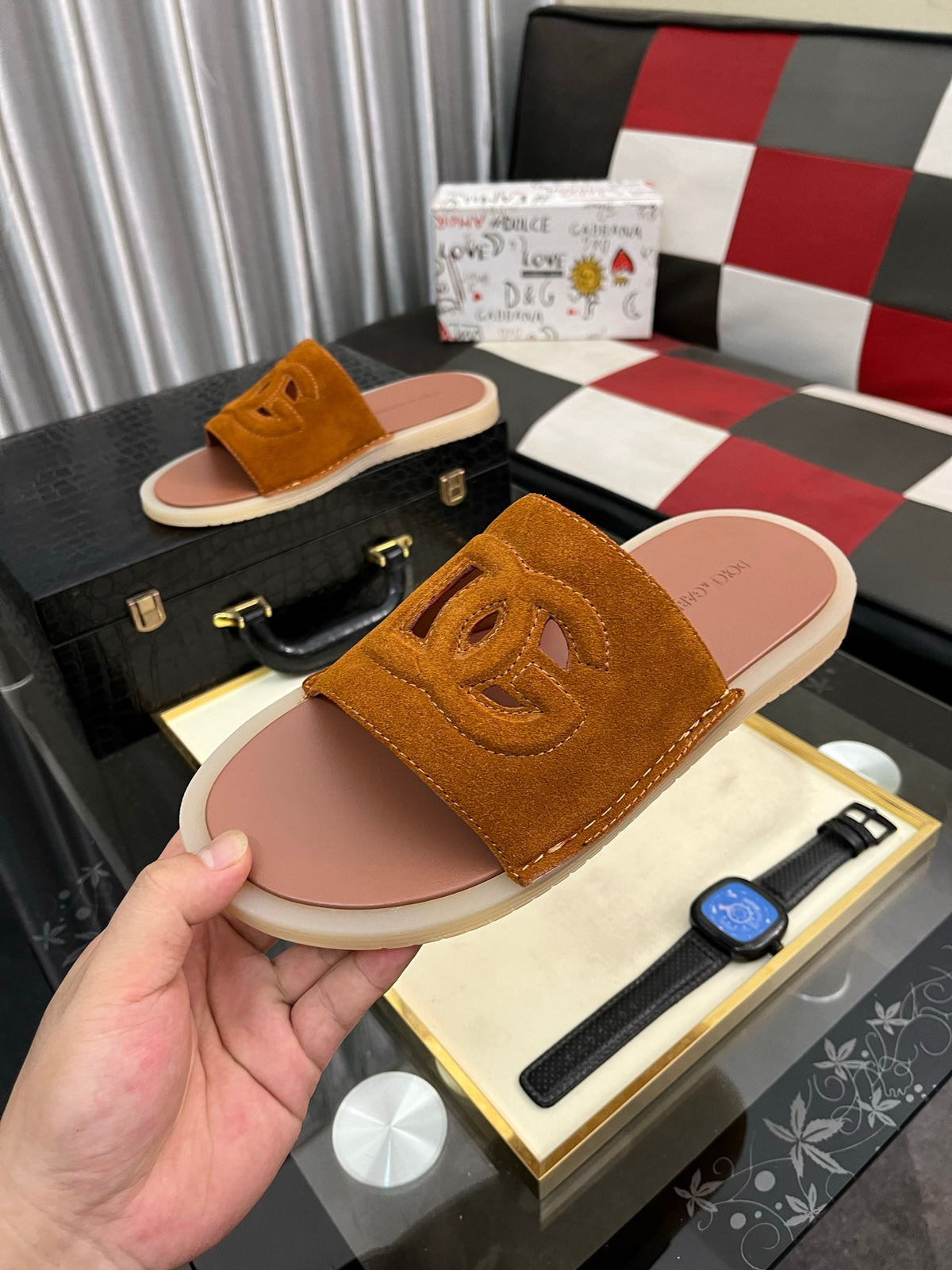 Dolce & Gabbana DG Men's PVC Slides with Molded TPU Sole
