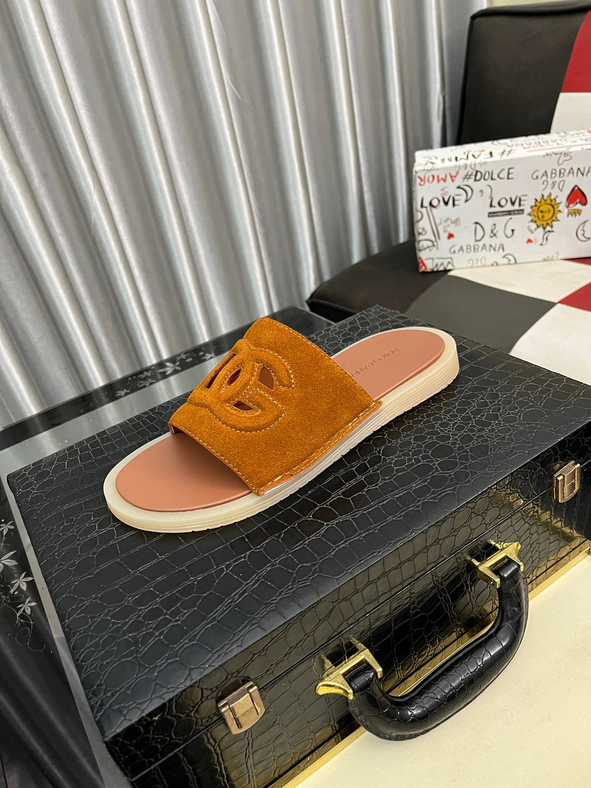 Dolce & Gabbana DG Men's PVC Slides with Molded TPU Sole