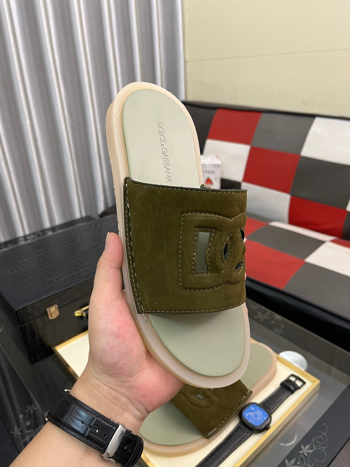 Dolce & Gabbana DG Men's PVC Slides with Molded TPU Sole