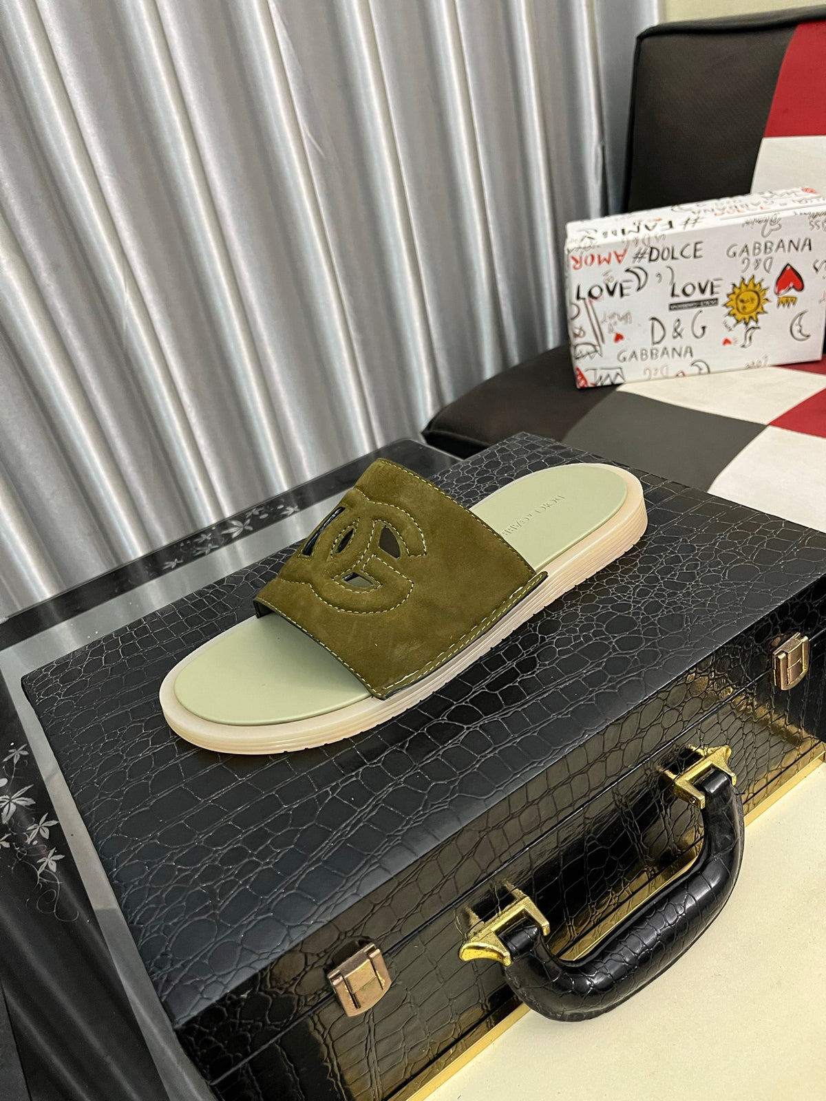 Dolce & Gabbana DG Men's PVC Slides with Molded TPU Sole