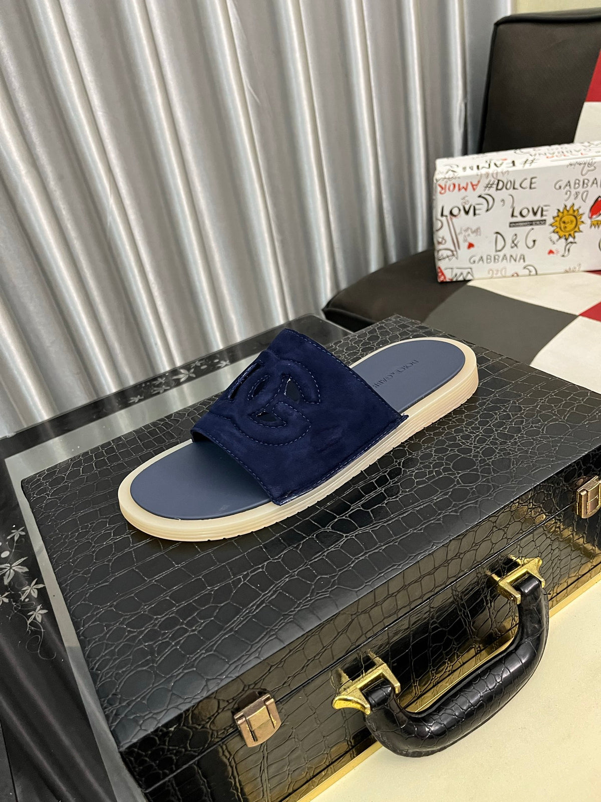 Dolce & Gabbana DG Men's PVC Slides with Molded TPU Sole