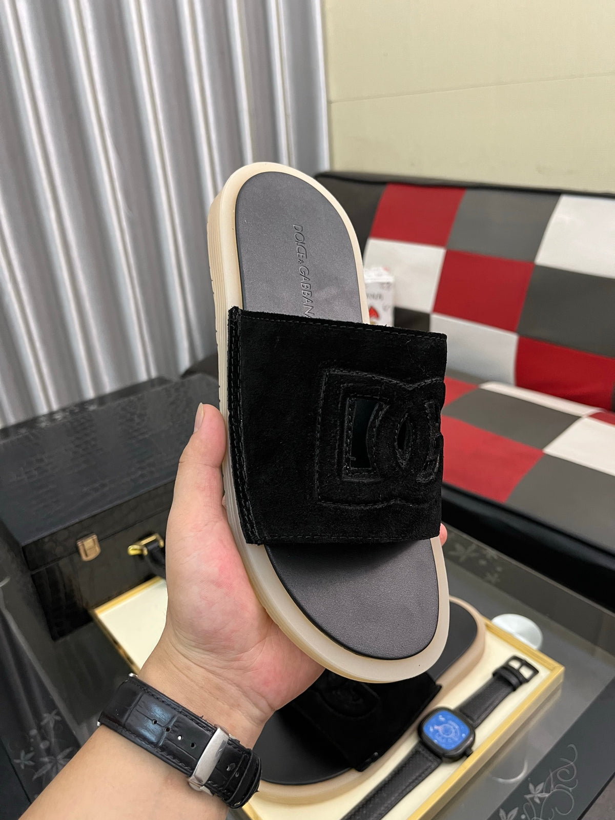 Dolce & Gabbana DG Men's PVC Slides with Molded TPU Sole