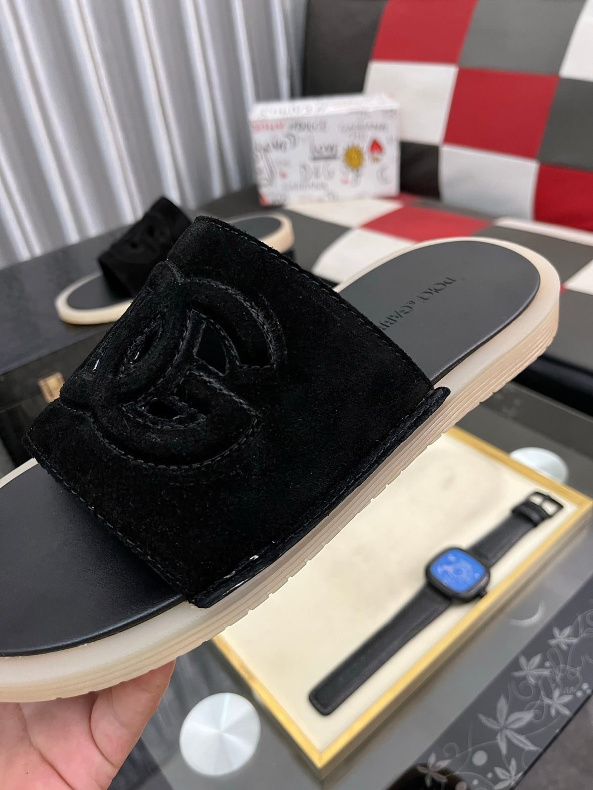 Dolce & Gabbana DG Men's PVC Slides with Molded TPU Sole