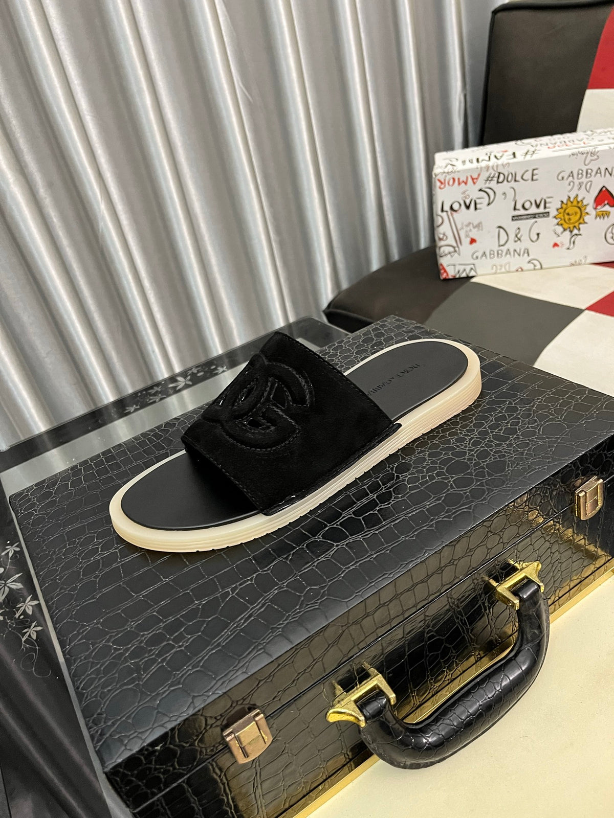 Dolce & Gabbana DG Men's PVC Slides with Molded TPU Sole
