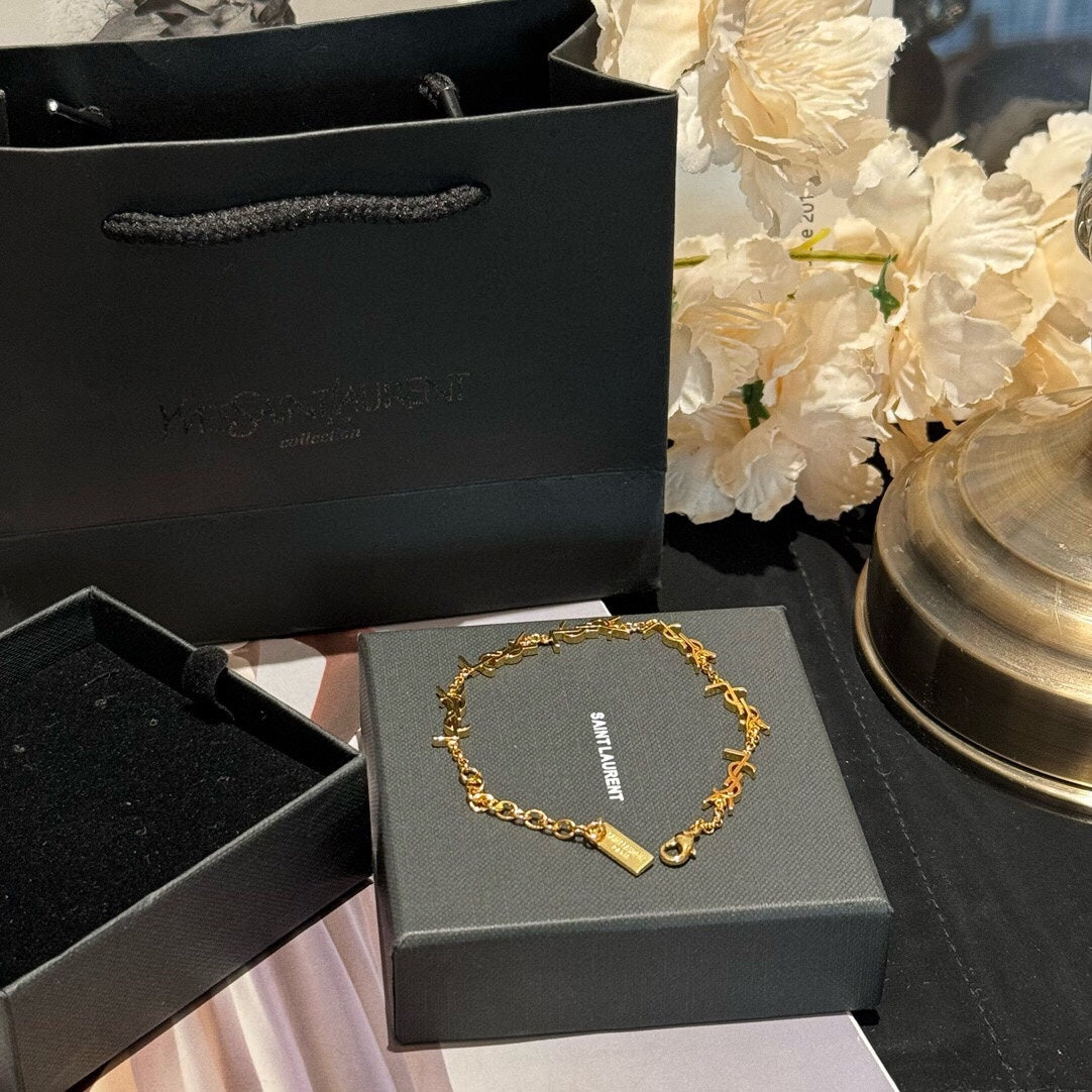 yellow brass stylish Bracelet for women - alternate angle view 4