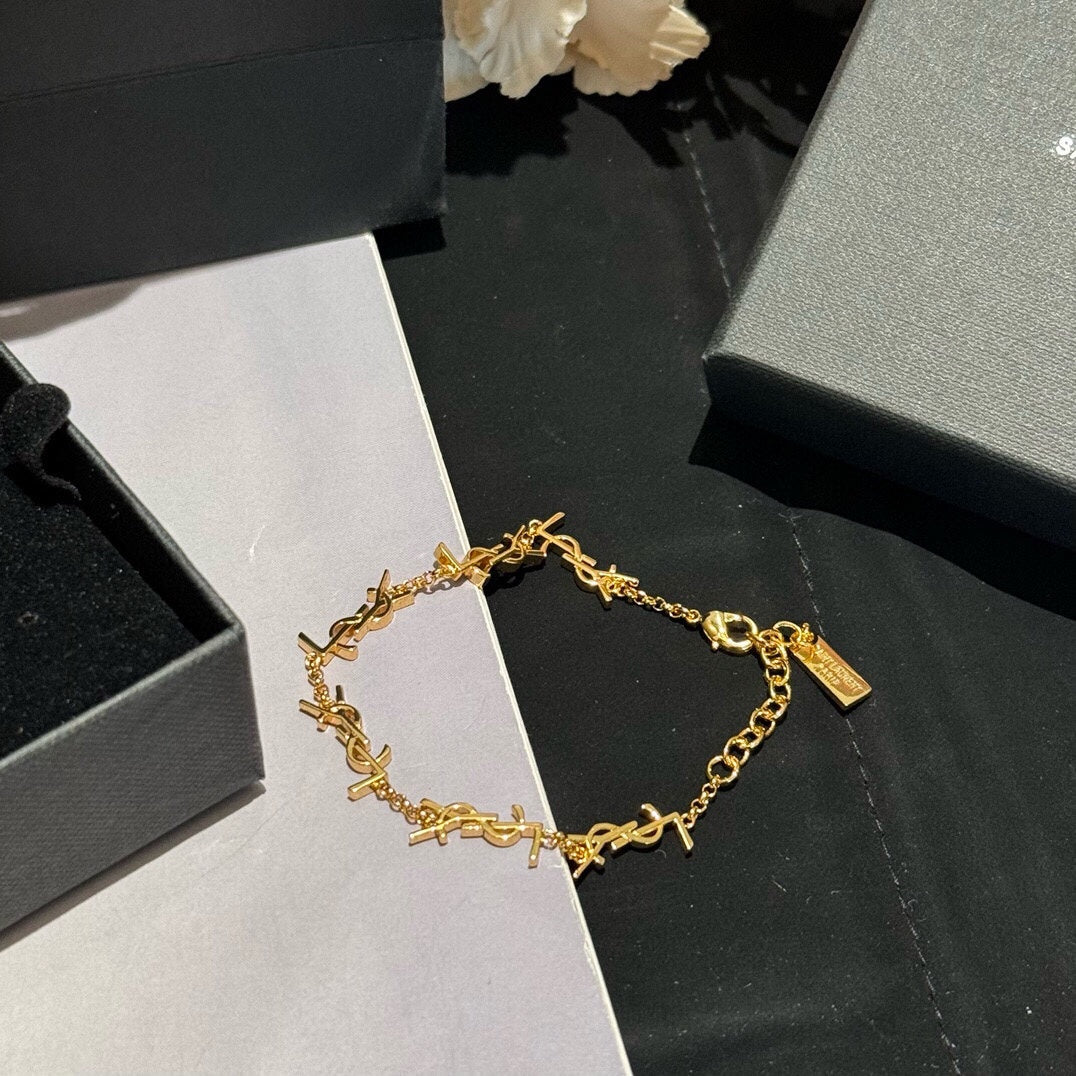 yellow brass stylish Bracelet for women - alternate angle view 6