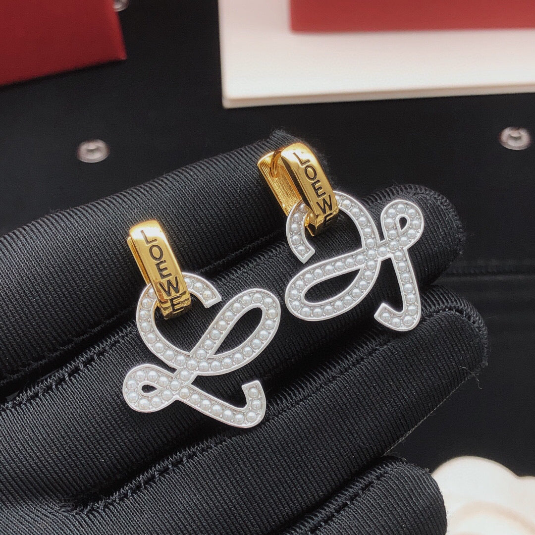 beige brass Hook Earrings for women - alternate angle view 4