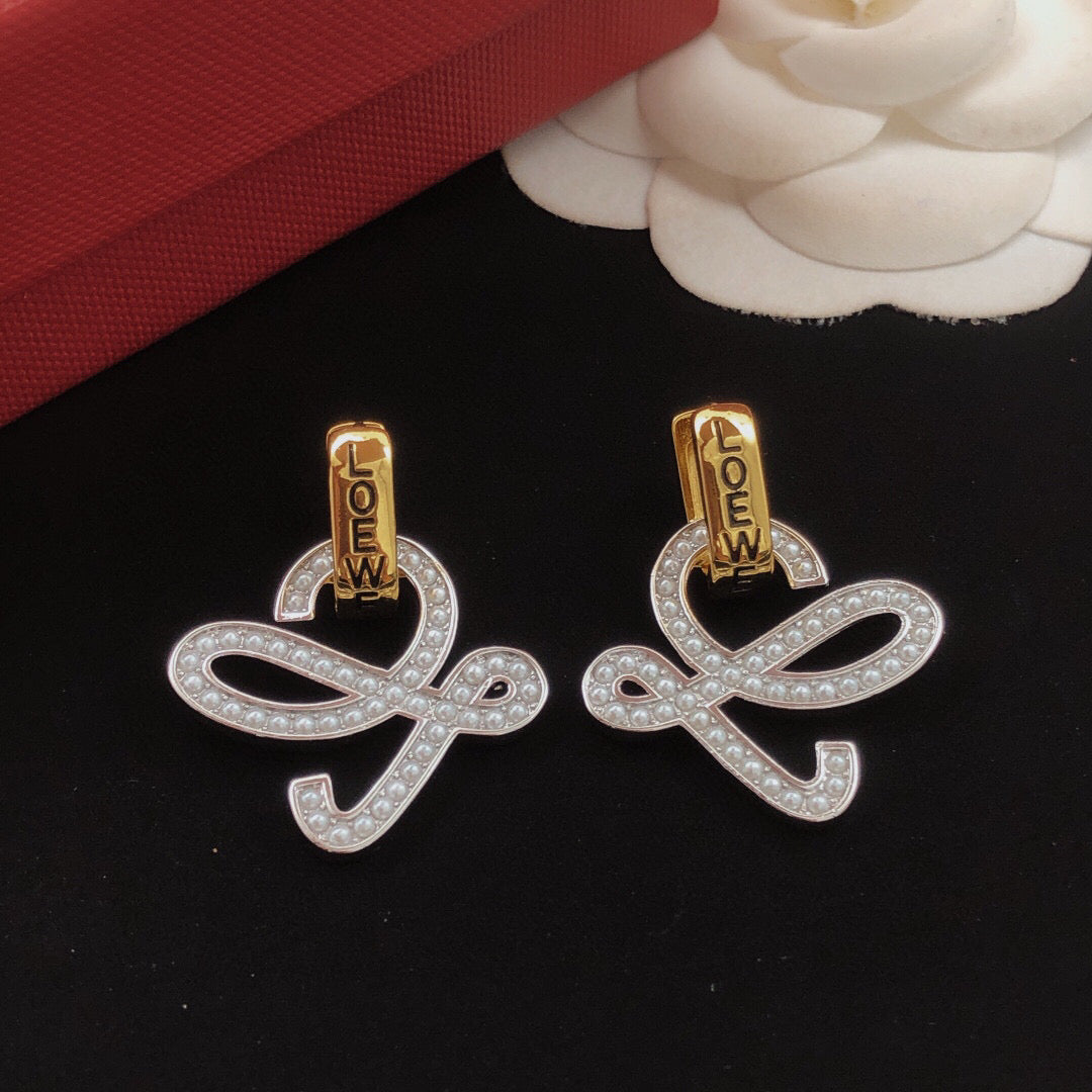 beige brass Hook Earrings for women - alternate angle view 5
